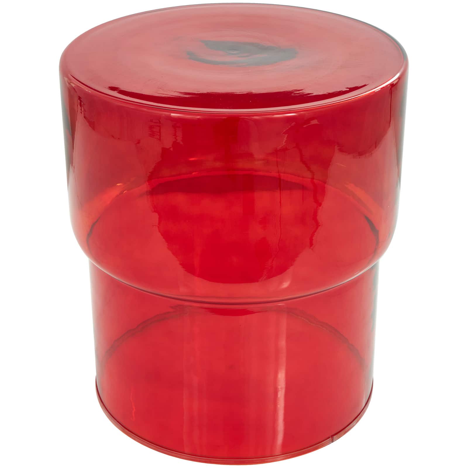 19&#x22; Red Glass Modern Accent Table