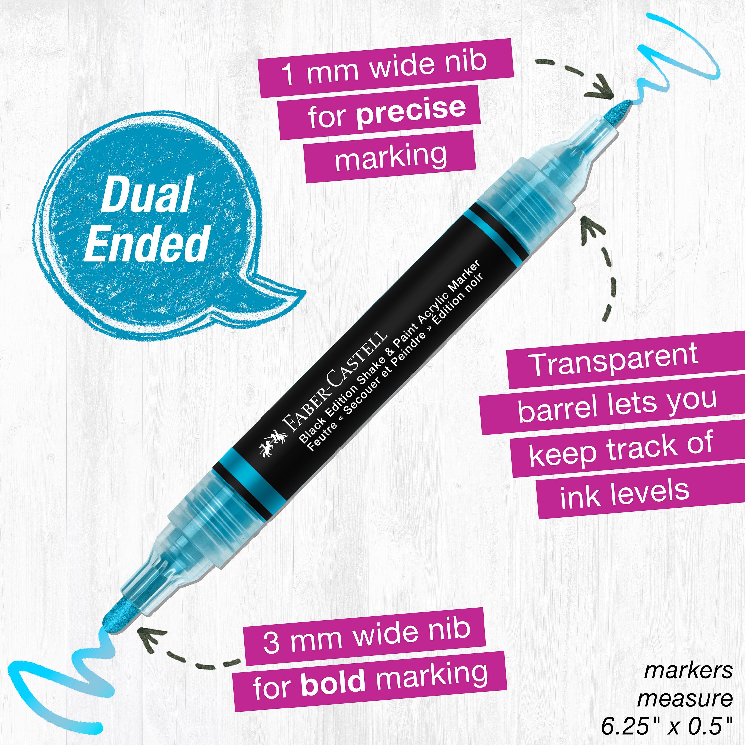 Faber-Castell&#xAE; Black Edition Metallic Colors Shake &#x26; Paint Markers