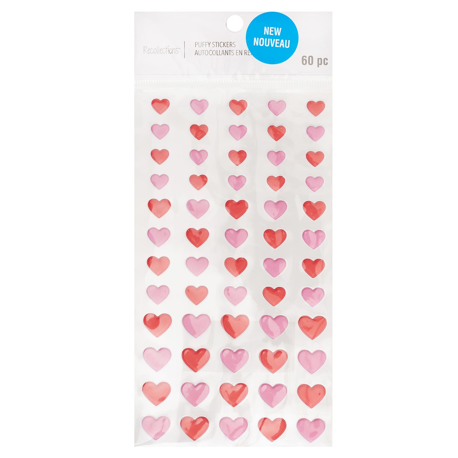 12 Pack: Puffy Watercolor Hearts Stickers by Recollections™ 
