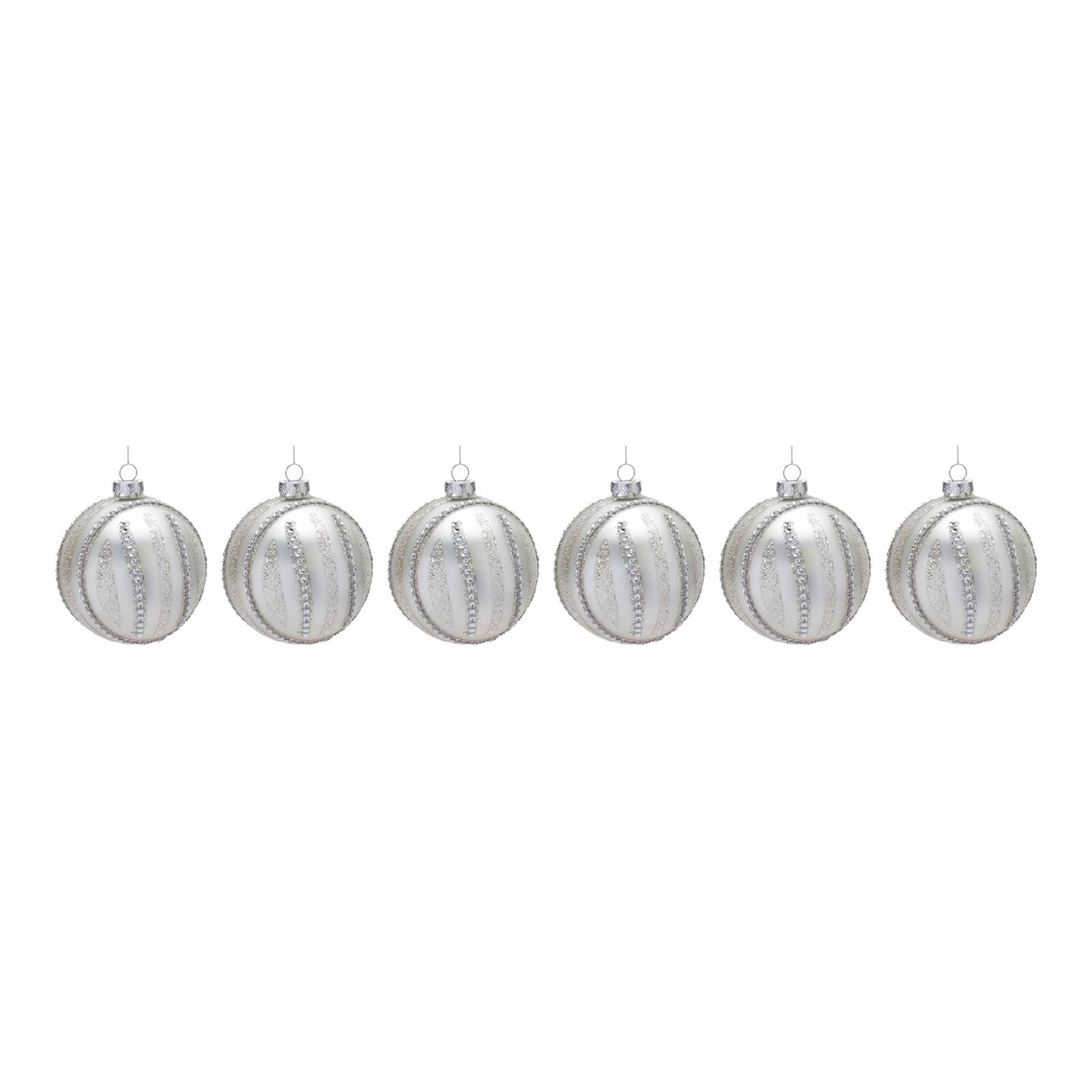 6ct. 4&#x22; Jeweled Glass Ball Ornaments
