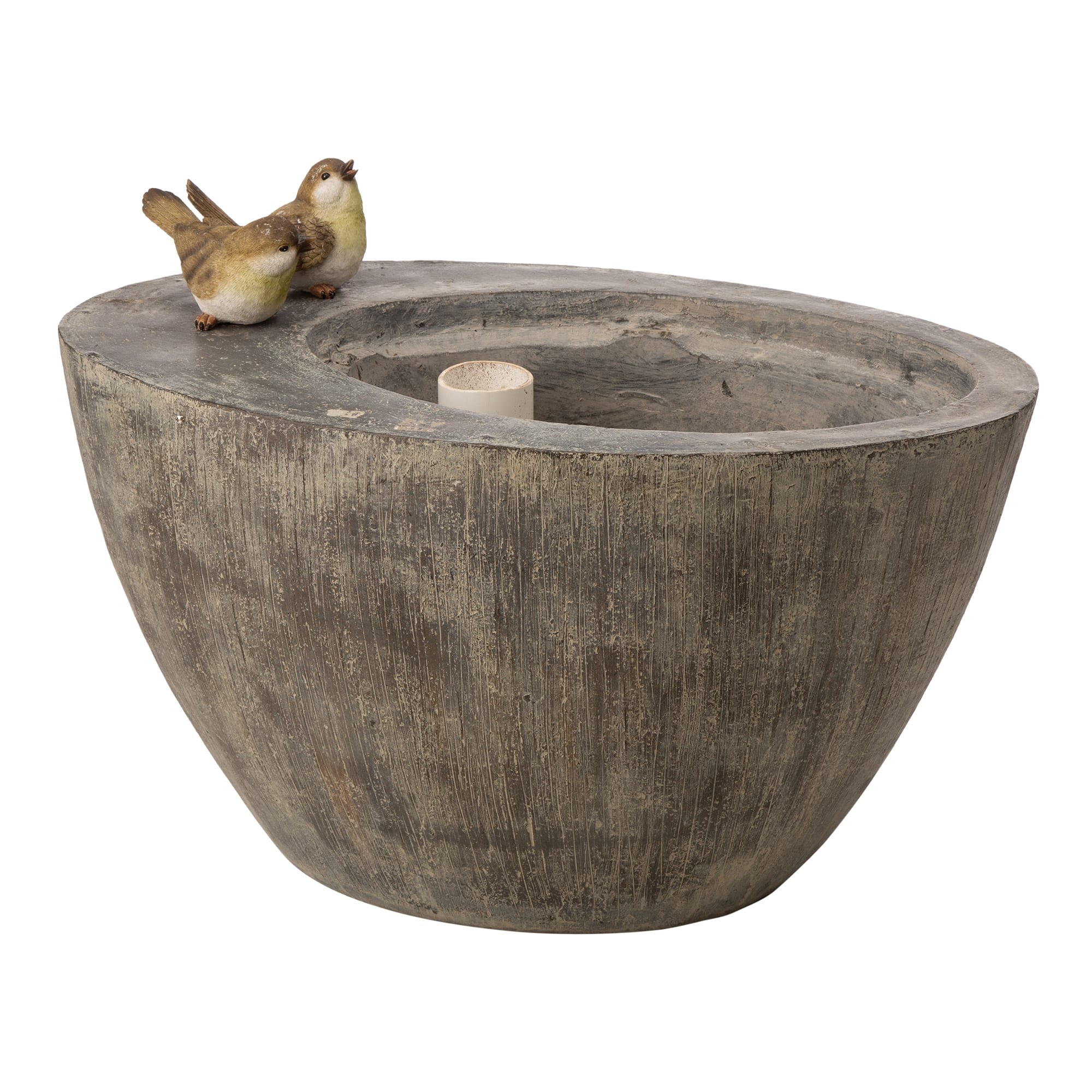 Glitzhome® 25" Polyresin Spring Birds Outdoor Fountain with LED Light