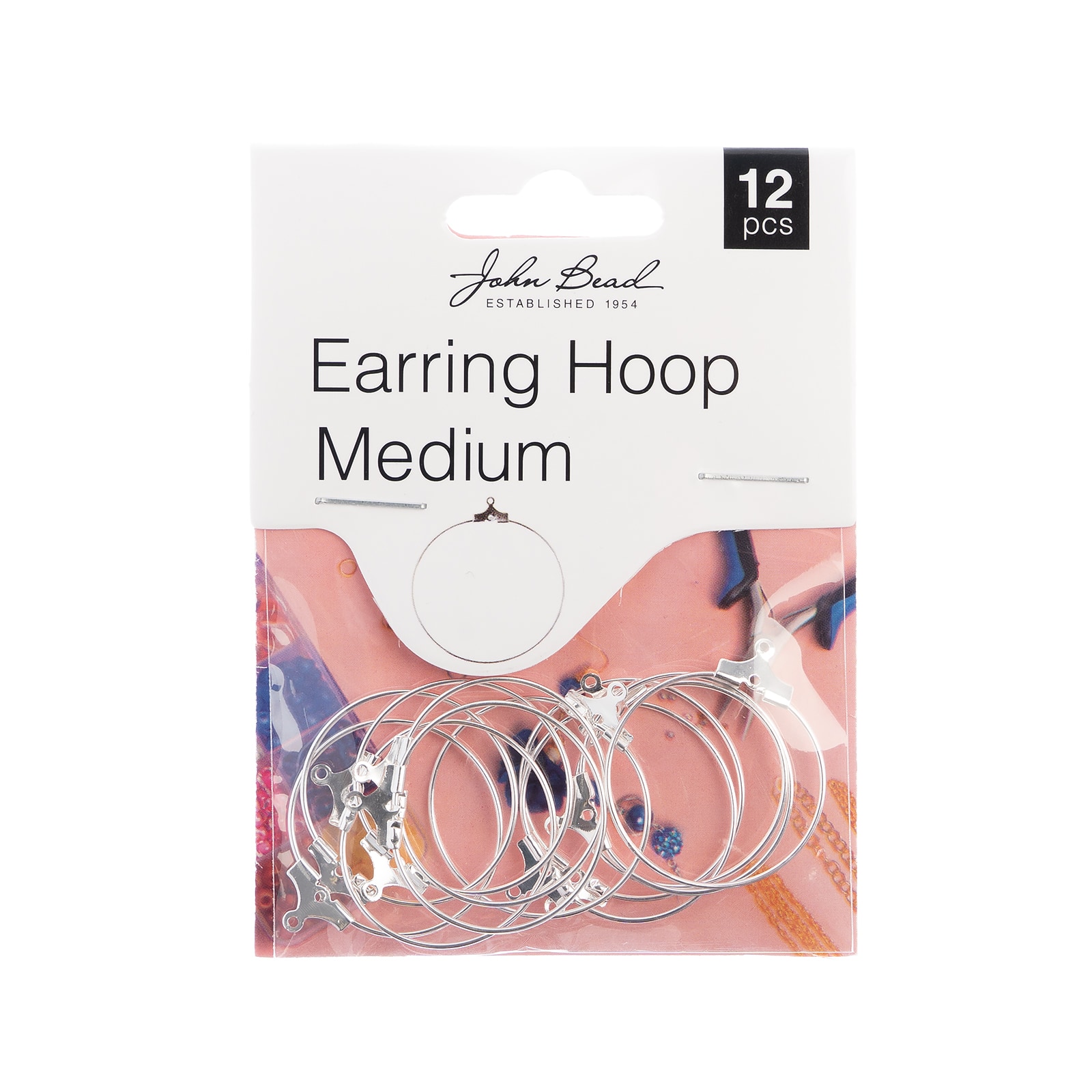 John Bead 25mm Earring Hoops, 12ct.