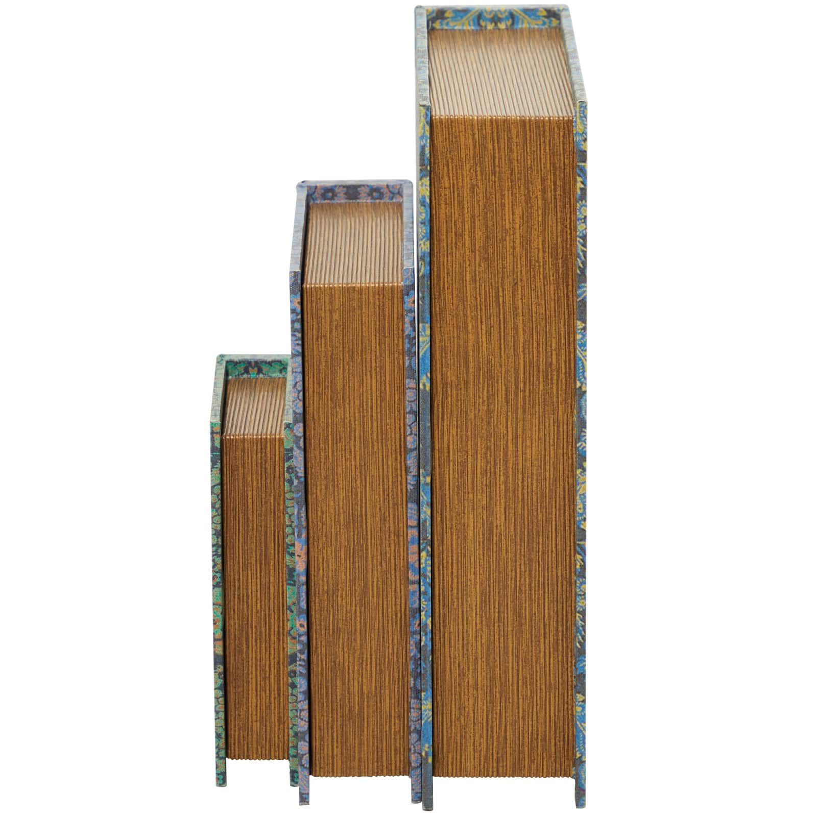 Geometric Floral Canvas Faux Book Box Set