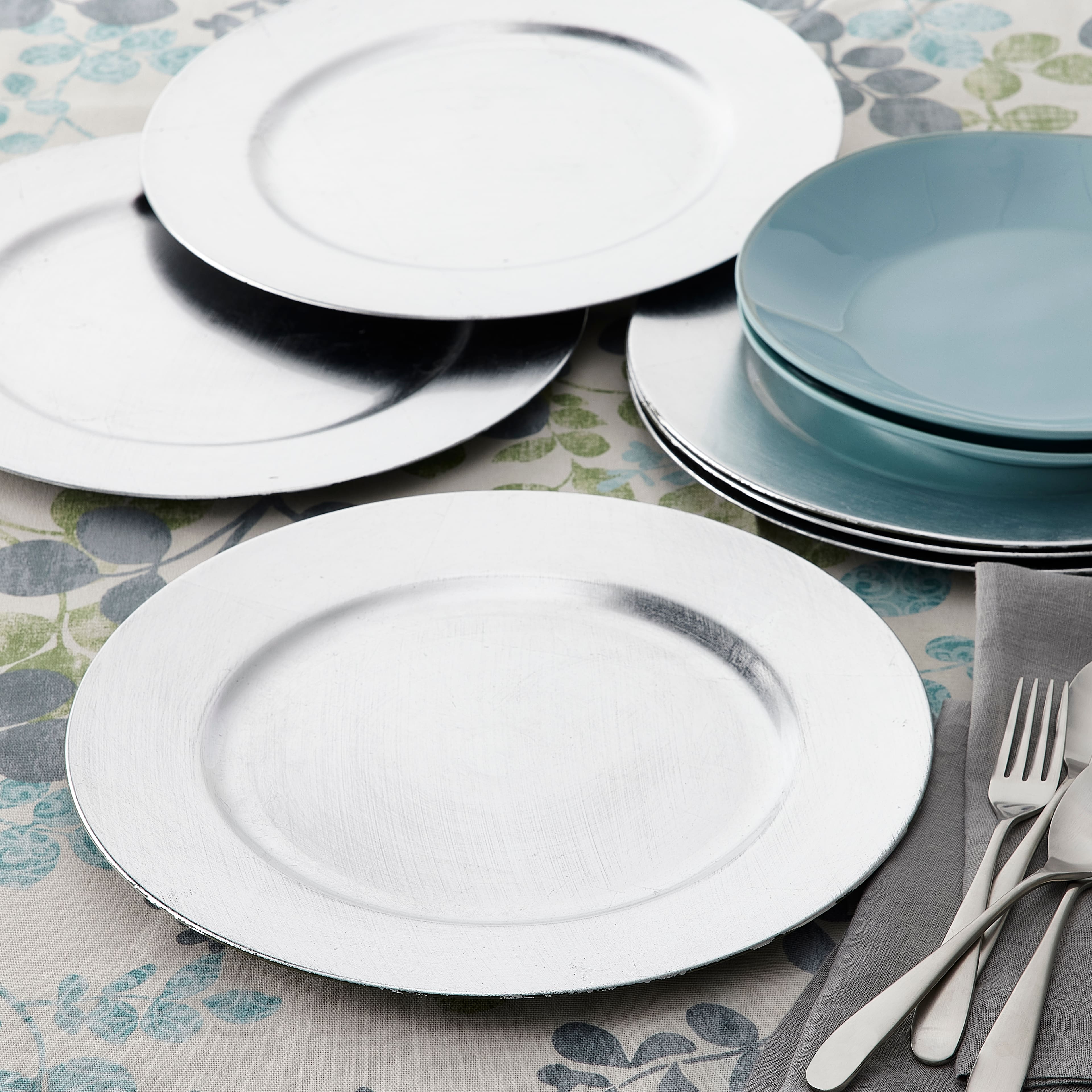 8 Packs: 6 ct. (48 total) 13" Silver Chargers by Celebrate It™