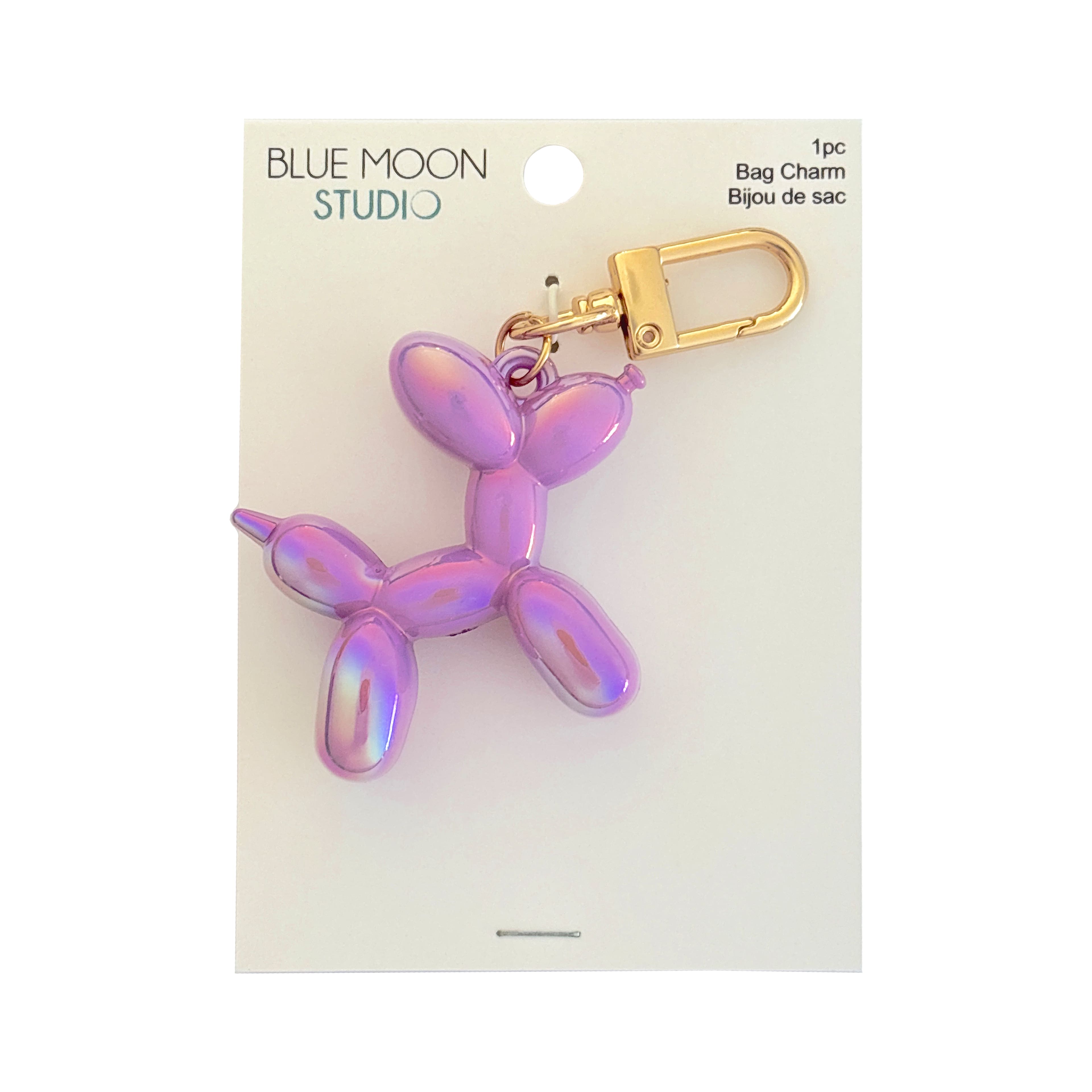 Breloque de chien en ballons lilas aurore boréale pour sac de Blue Moon Studio
