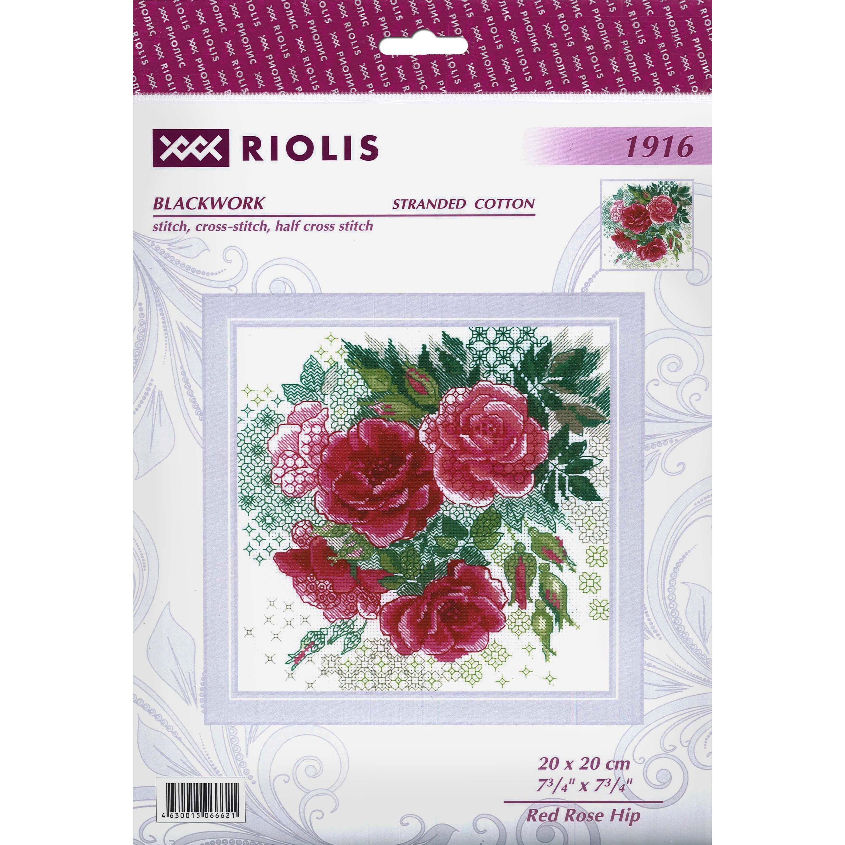 RIOLIS Red Rose Hip Blackwork Cross Stitch Kit | Michaels