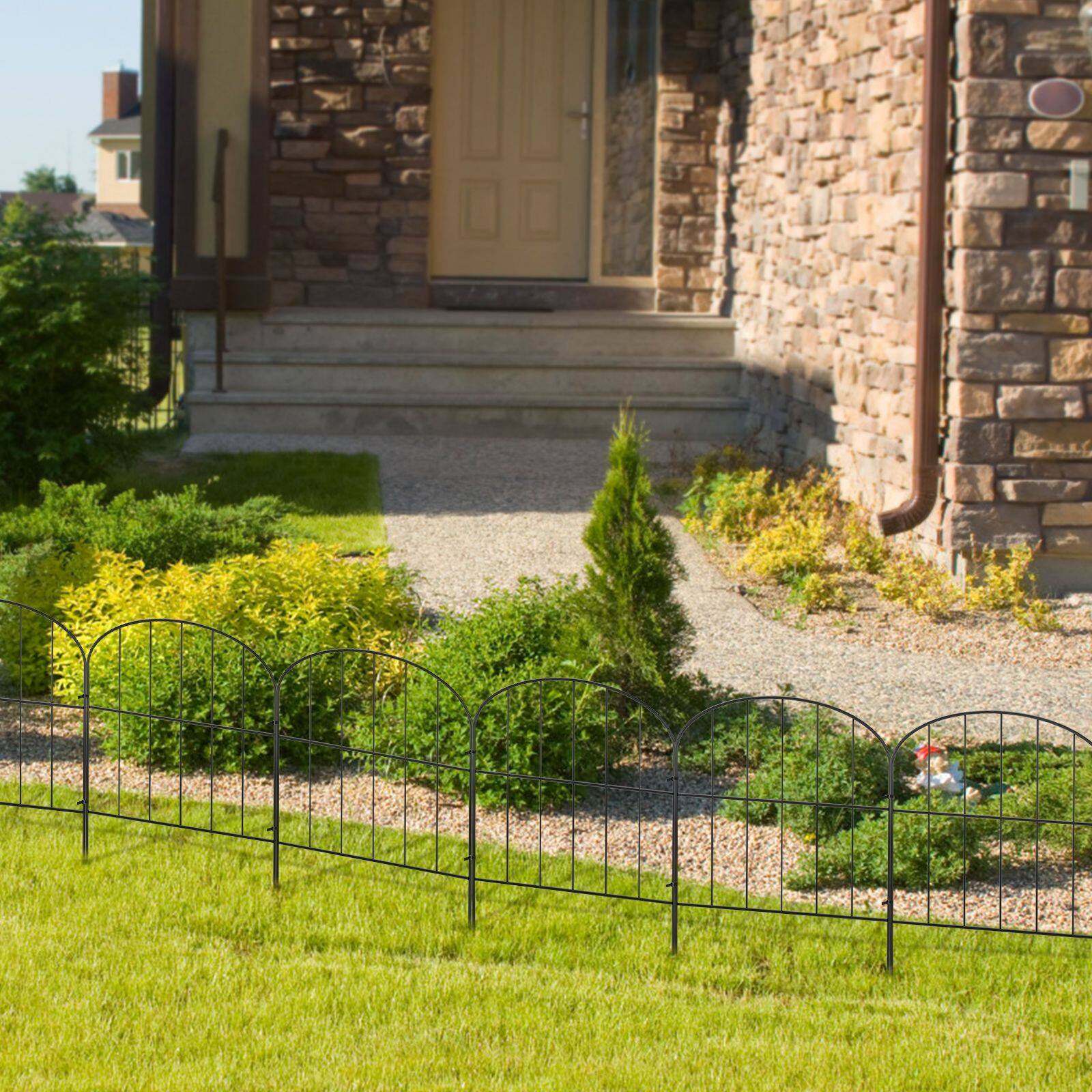 NEX 47ft. Black Decorative Arch Garden Fence