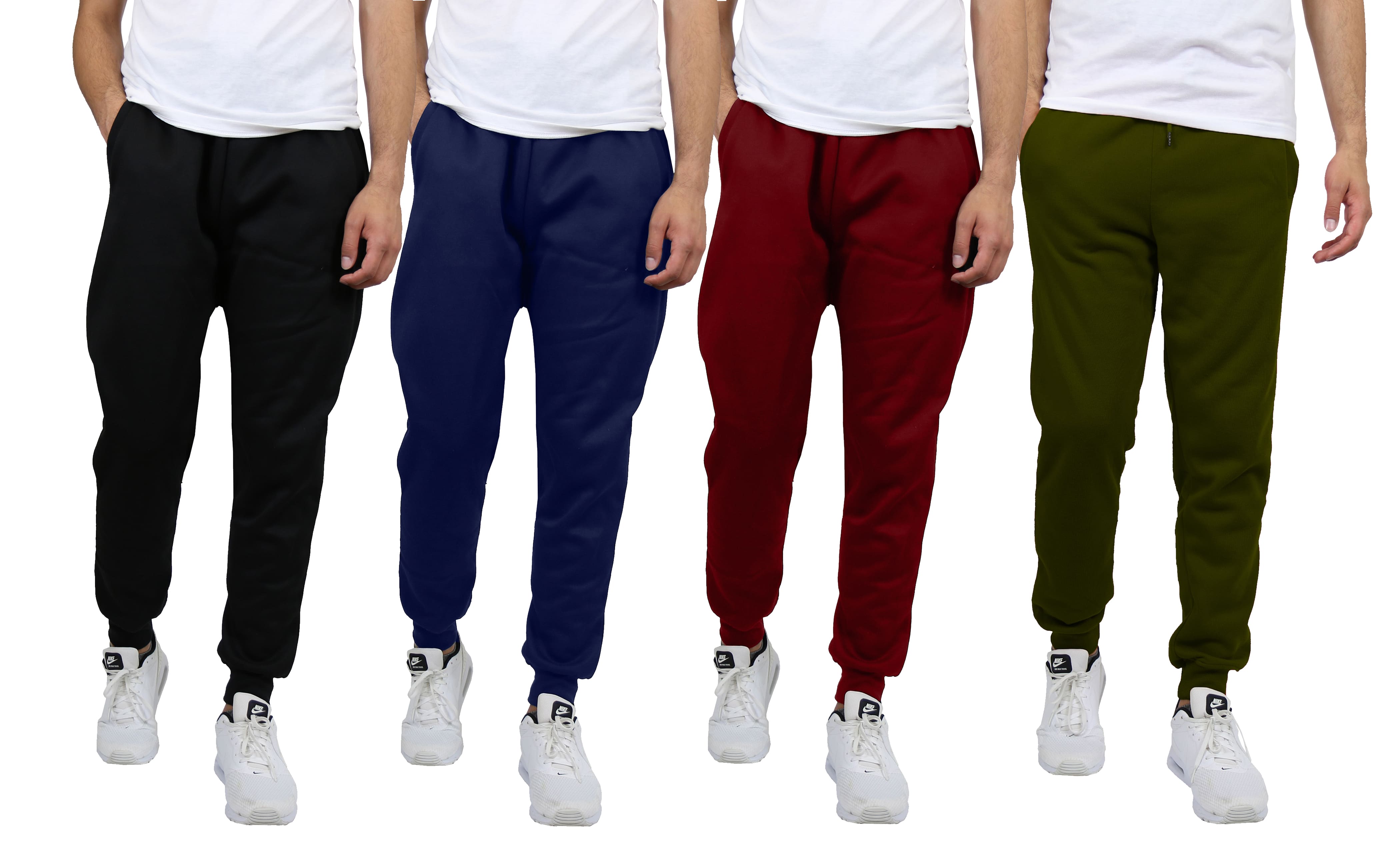 Galaxy by Harvic Men's Fleece-Lined Jogger Sweatpants 4 Pack
