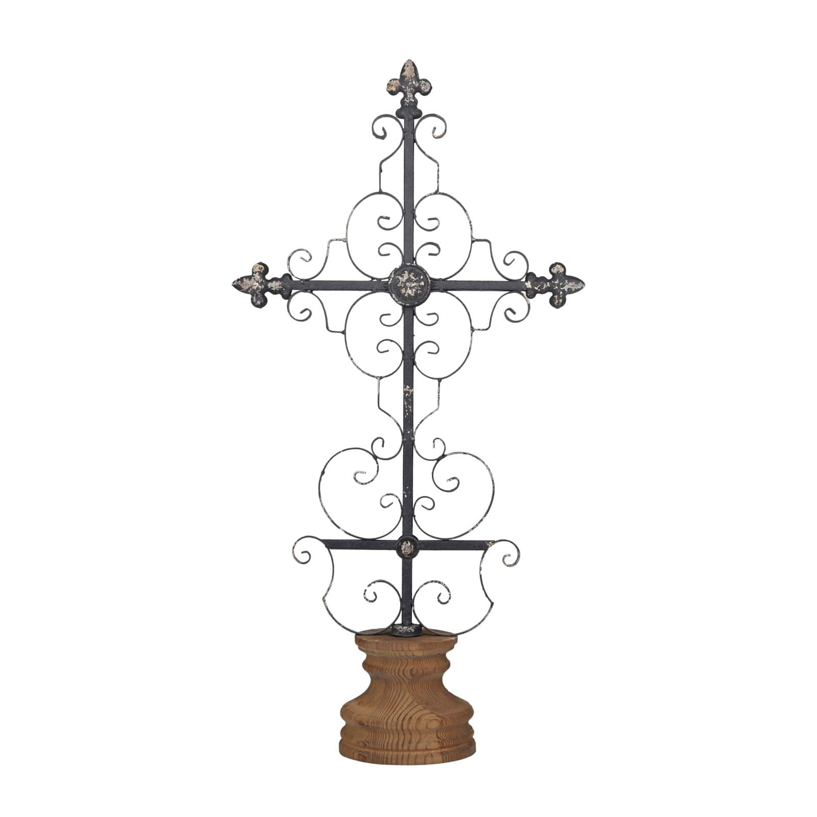 28&#x22; Black Iron French Country Crosses