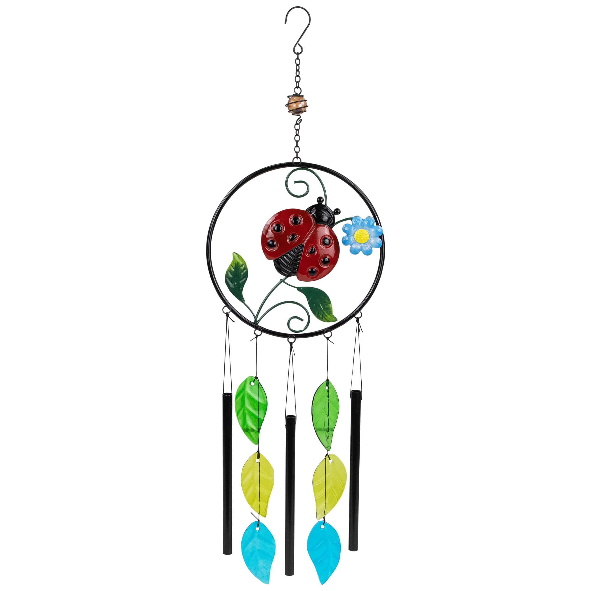 27.5&#x22; Ladybug Dreamcatcher Outdoor Garden Windchime