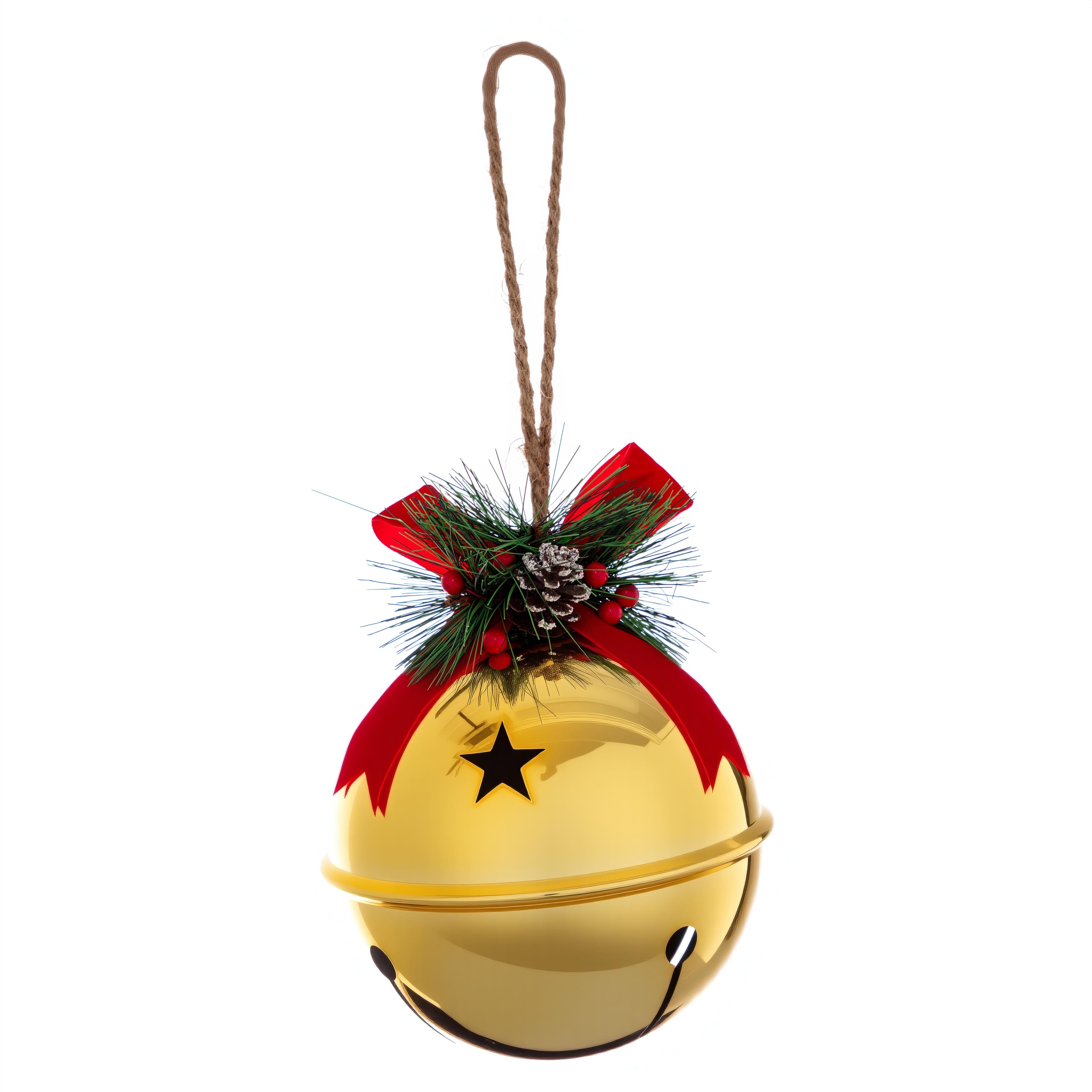 9.25&#x22; Jingle Bell with Star Cutouts Hanging D&#xE9;cor by Ashland&#xAE;