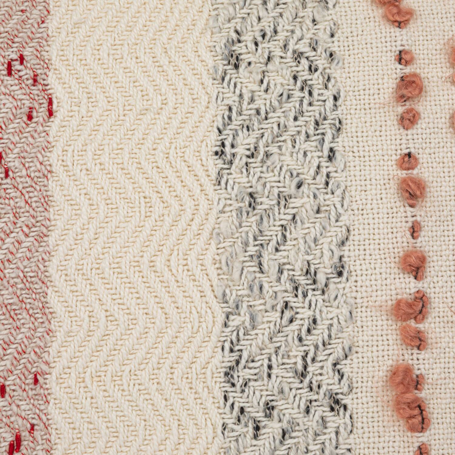 Hello Honey® 18" Multicolor Stripes & Embroidery Pillow