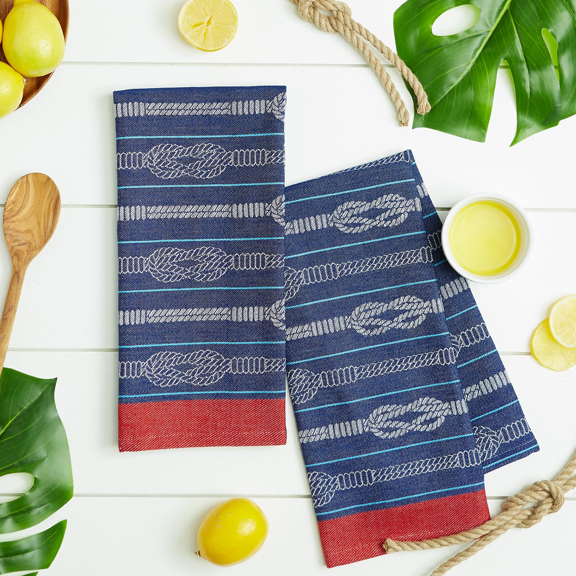 Nauti Knots Jacquard Dishtowel (Set of 2)