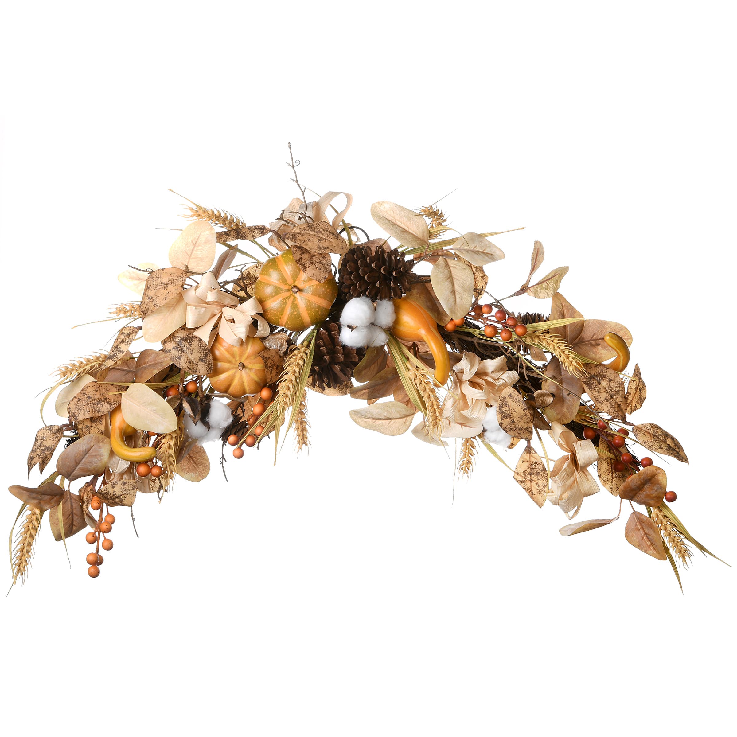 36" Autumn Pine Nut Swag with Pinecones