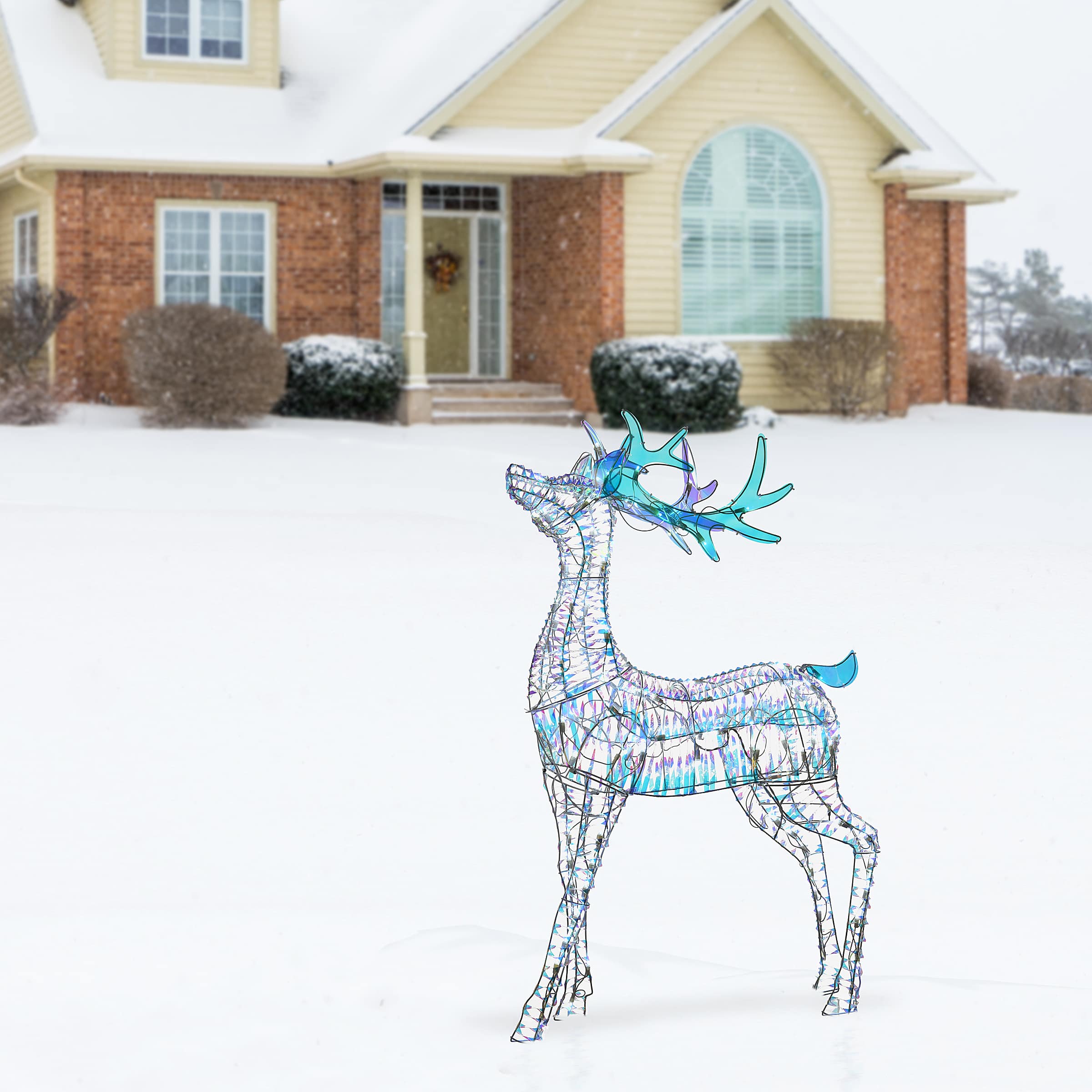 48" Iridescent Deer with Cool White LED Lights