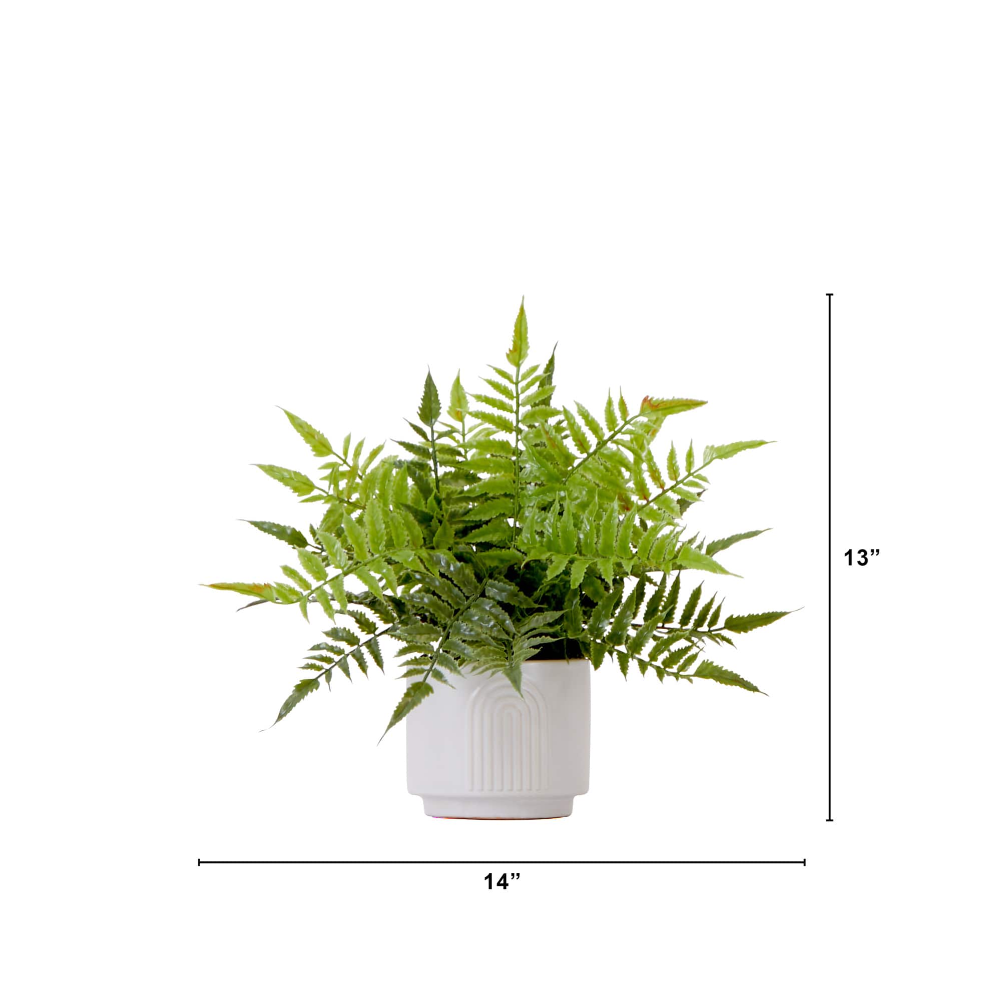 13&#x22; Artificial Boston Fern Plant with Decorative Planter 