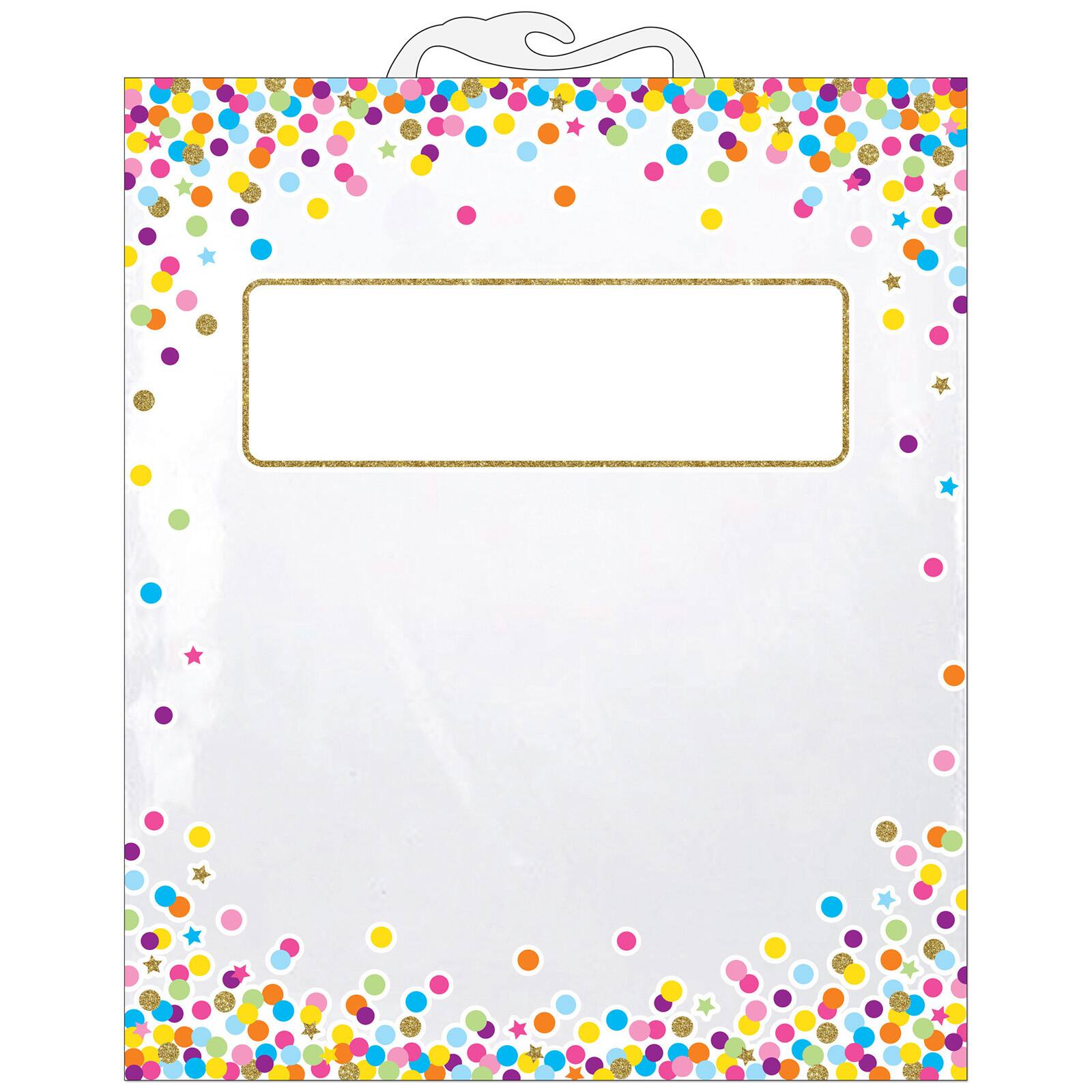 Ashley Production Hanging Confetti Pattern Storage/Book Bag, 2 Packs of 6