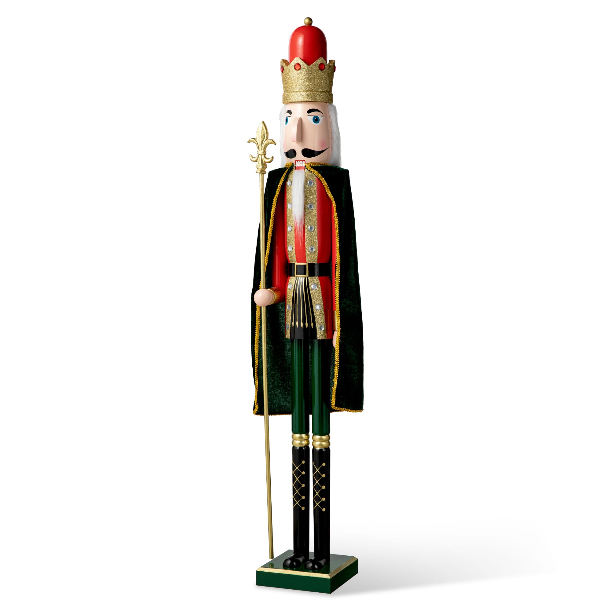 Glitzhome&#xAE; 3.5ft. Wooden Christmas King Nutcracker