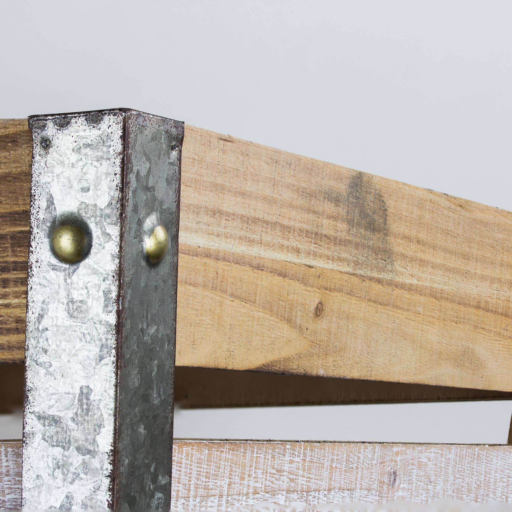 17" Wood & Metal Storage Crate with Wheels