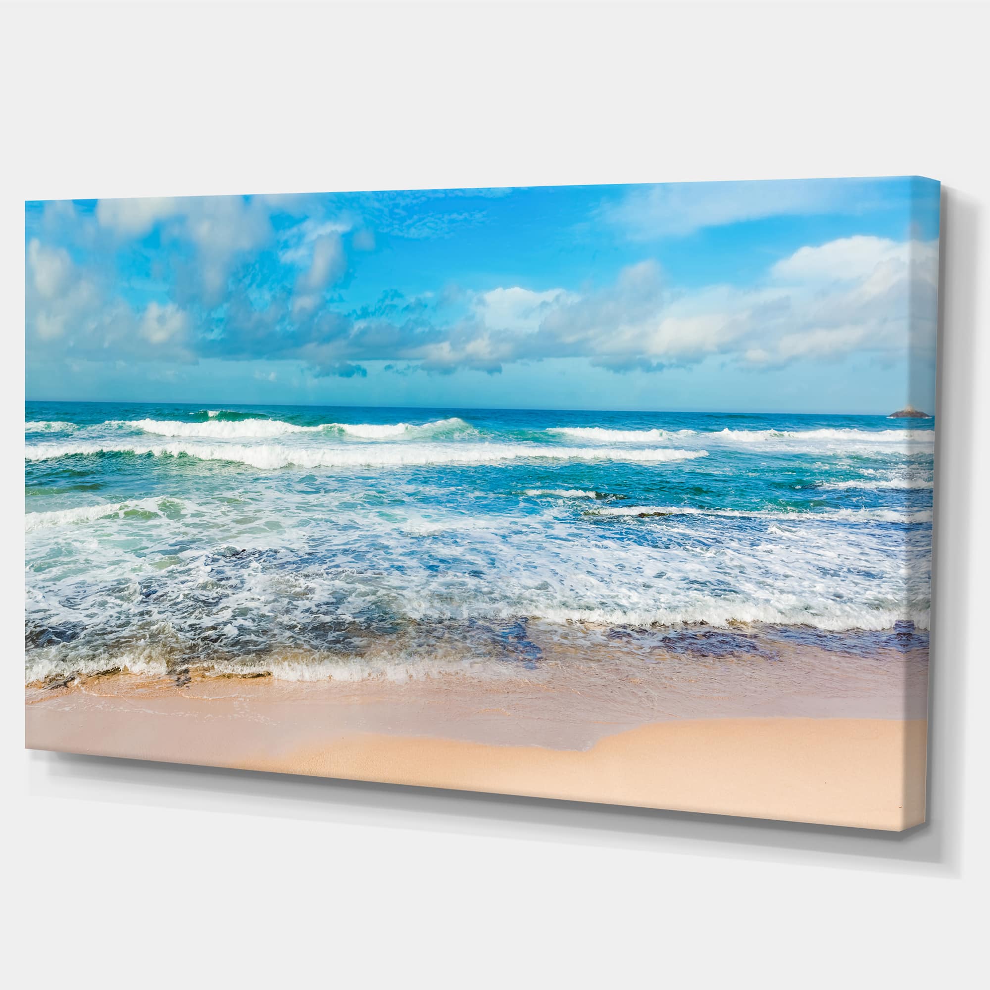 Designart - Indian Ocean Panoramic View - Extra Large Seashore Canvas Art