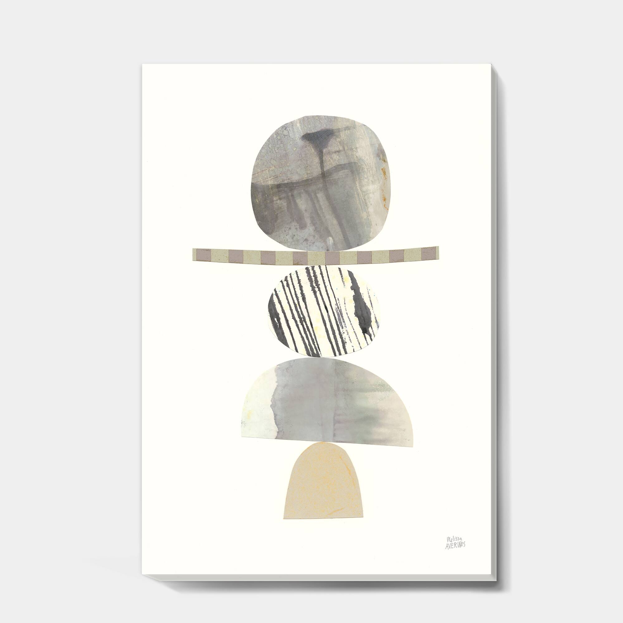 Designart - Geometric Balance Neutral I - Shabby Chic Canvas Art