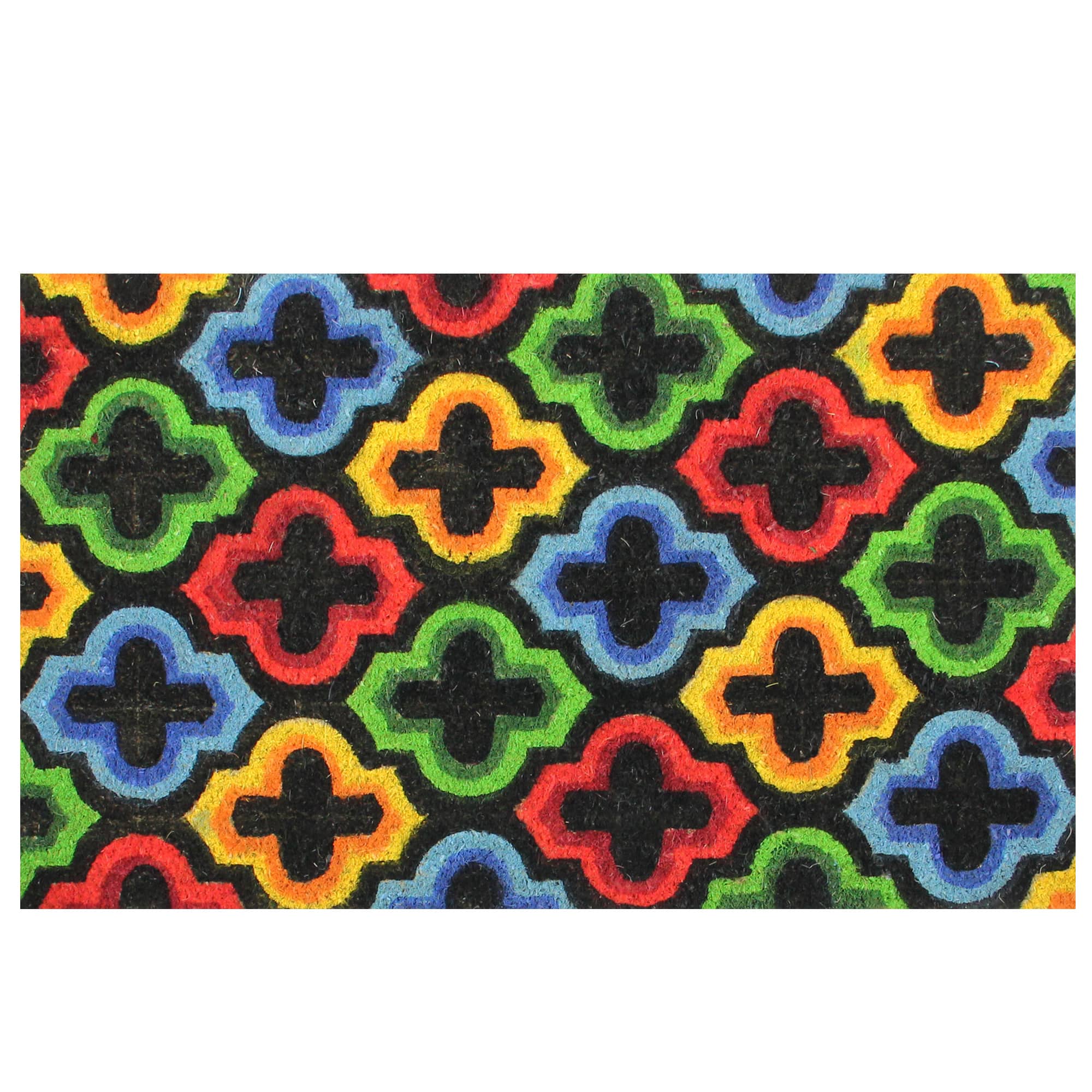 Multicolor Retro Coir Outdoor Rectangular Door Mat, 29.5&#x22; x 17.75&#x22;