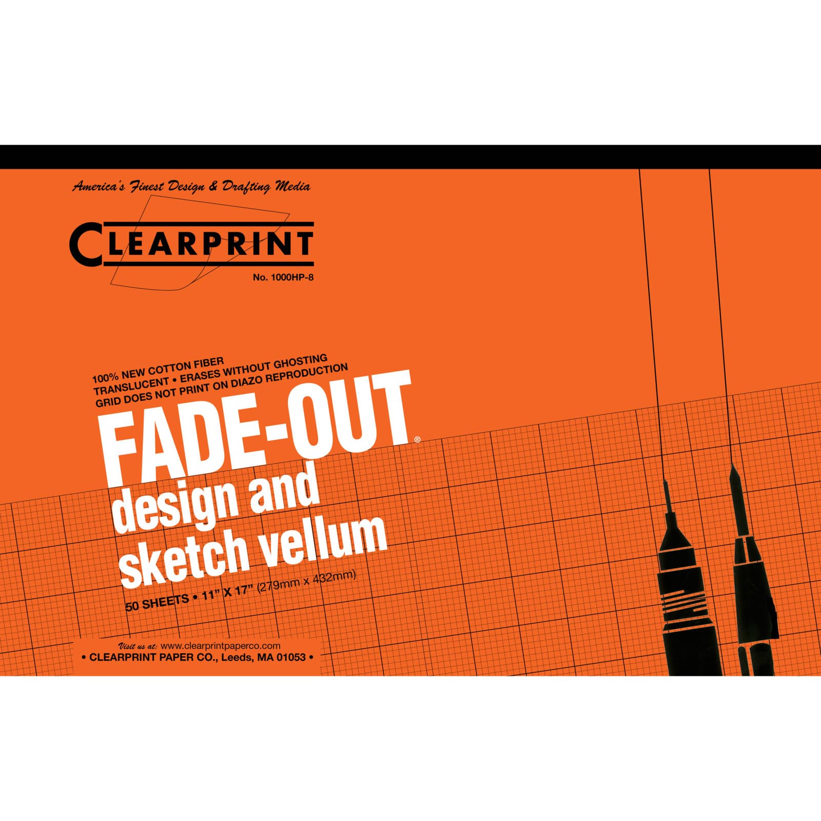 Clearprint&#x2122; Fade-Out&#xAE; Design &#x26; Sketch Vellum Pad, 8 x 8 Grid