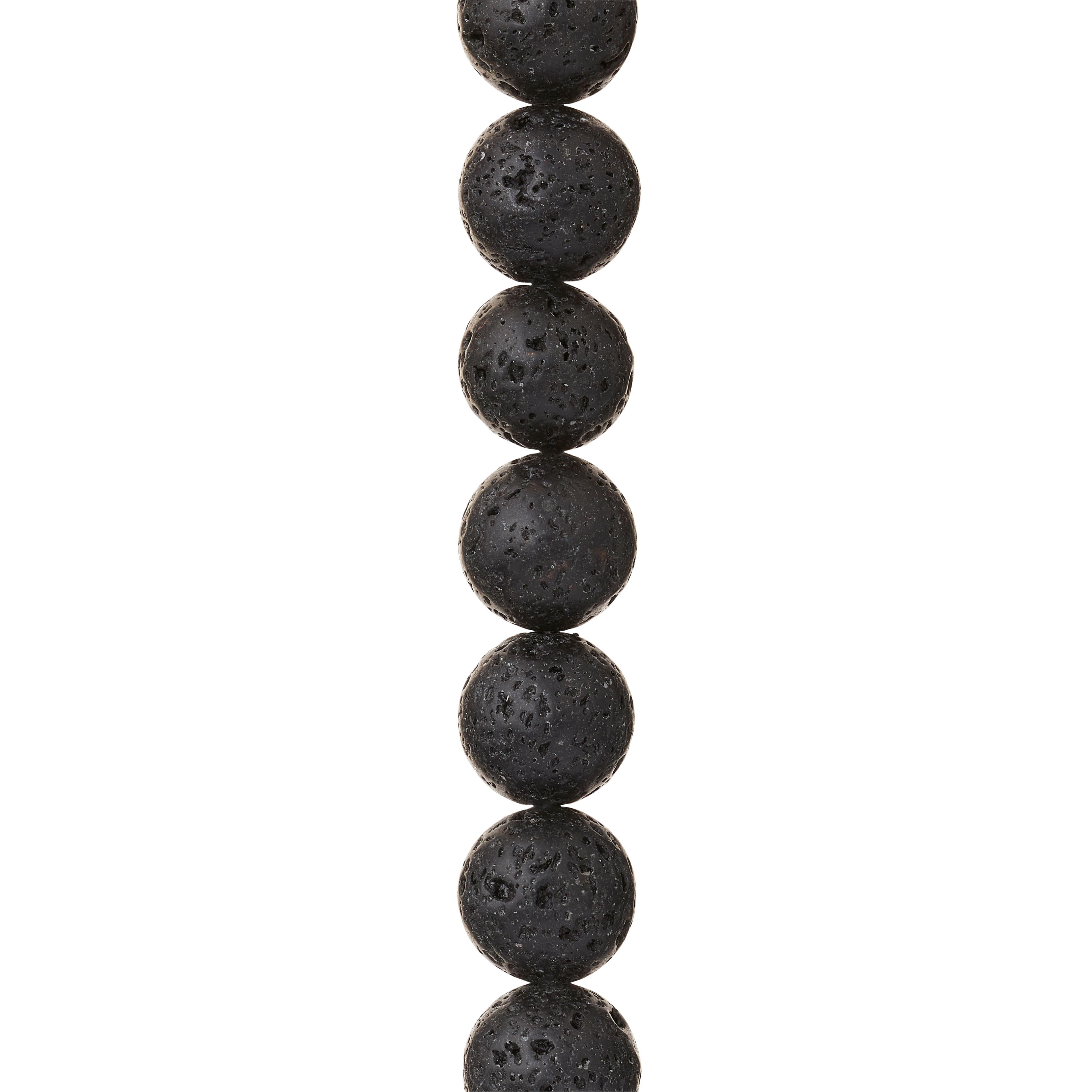 9 Pack: Black Natural Lava Round Beads, 12mm by Bead Landing™
