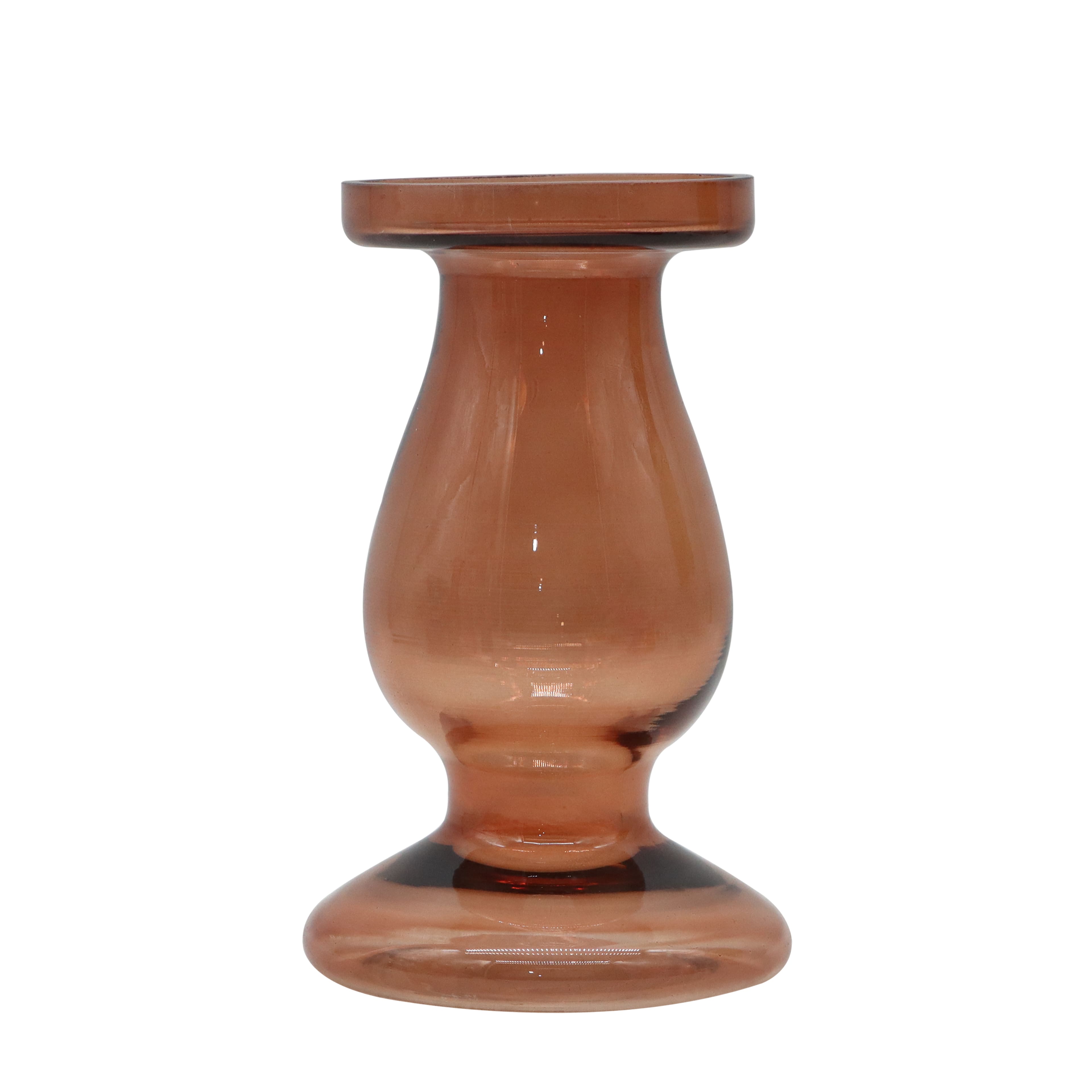 Brown Glass Pillar Candle Holder by Ashland®