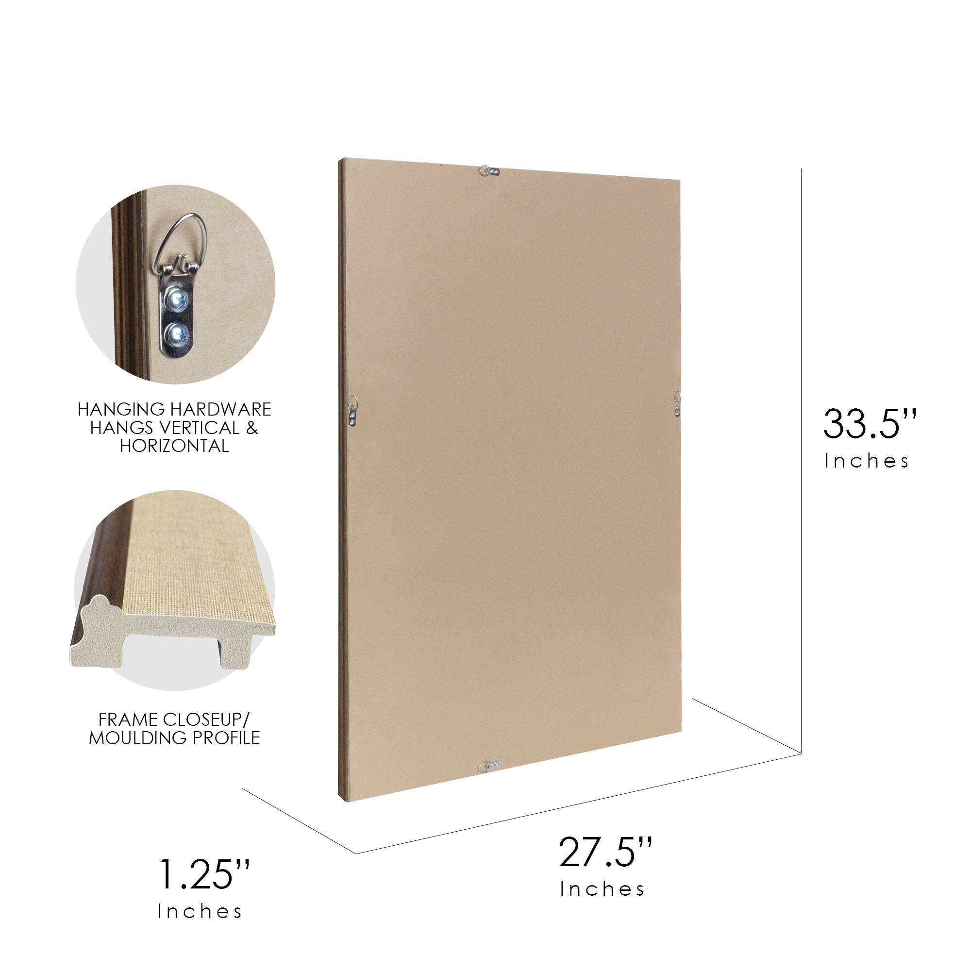 Head West Textured Brown Mat Framed Beveled Glass Accent Mirror