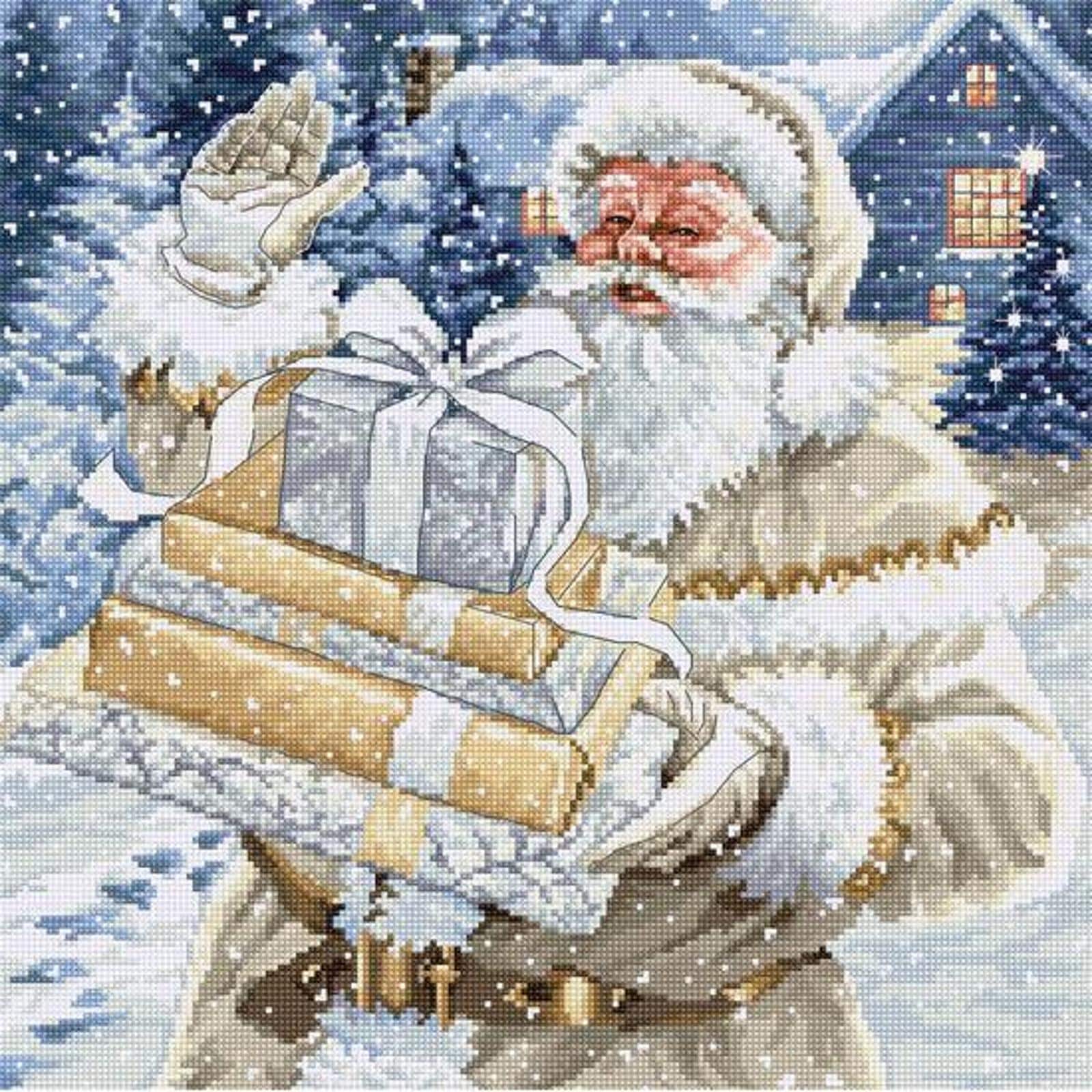 Luca-S Santa & Presents Counted Cross Stitch Kit