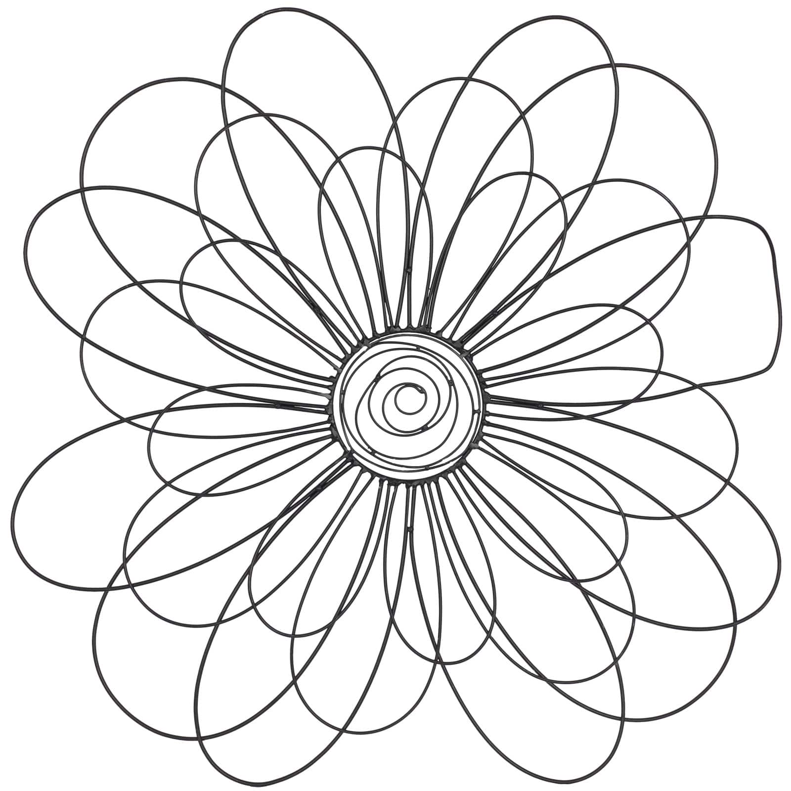 29" Black Metal Modern Floral Wall Décor
