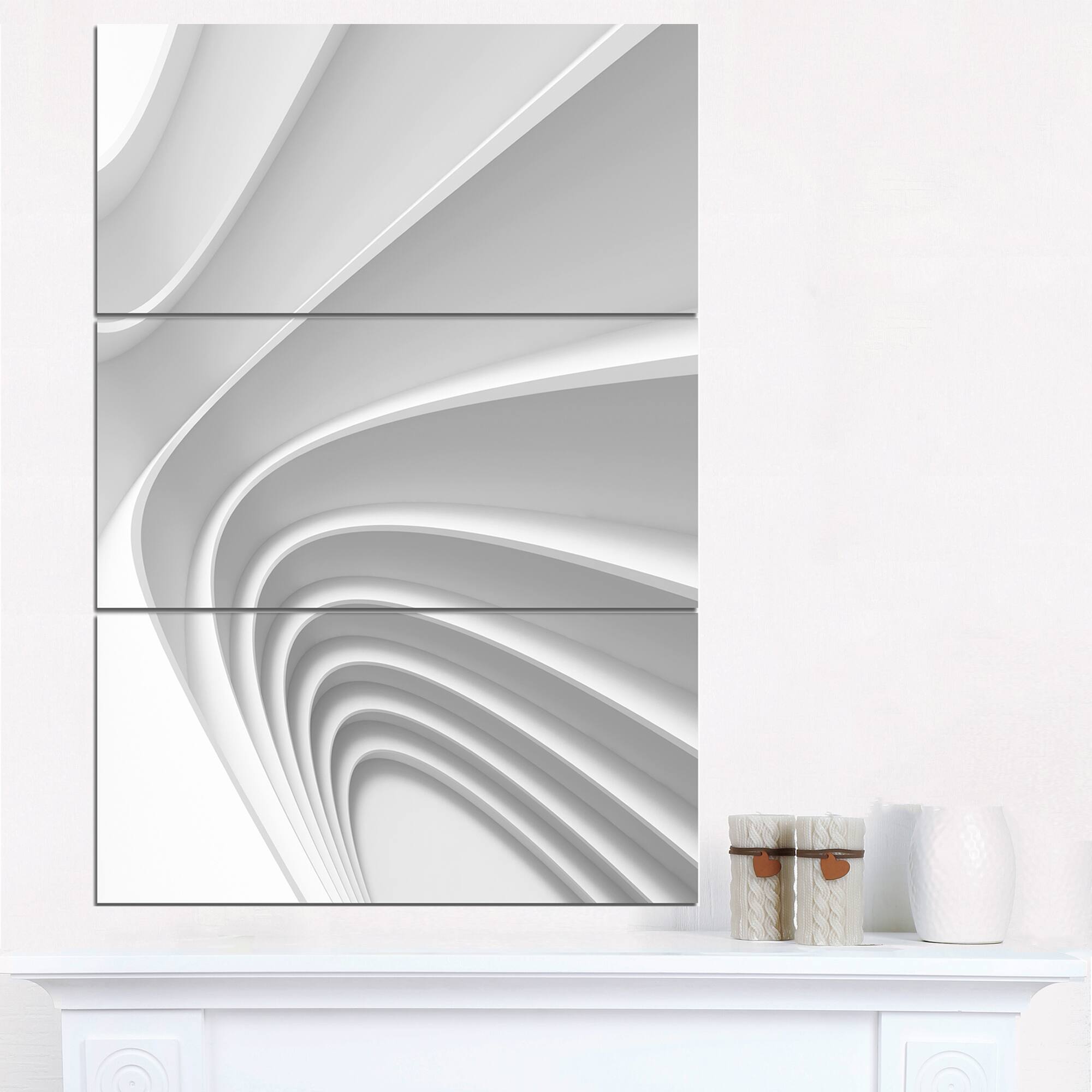 Designart - Fractal Bulgy Layered 3D Waves - Abstract Canvas Art Print