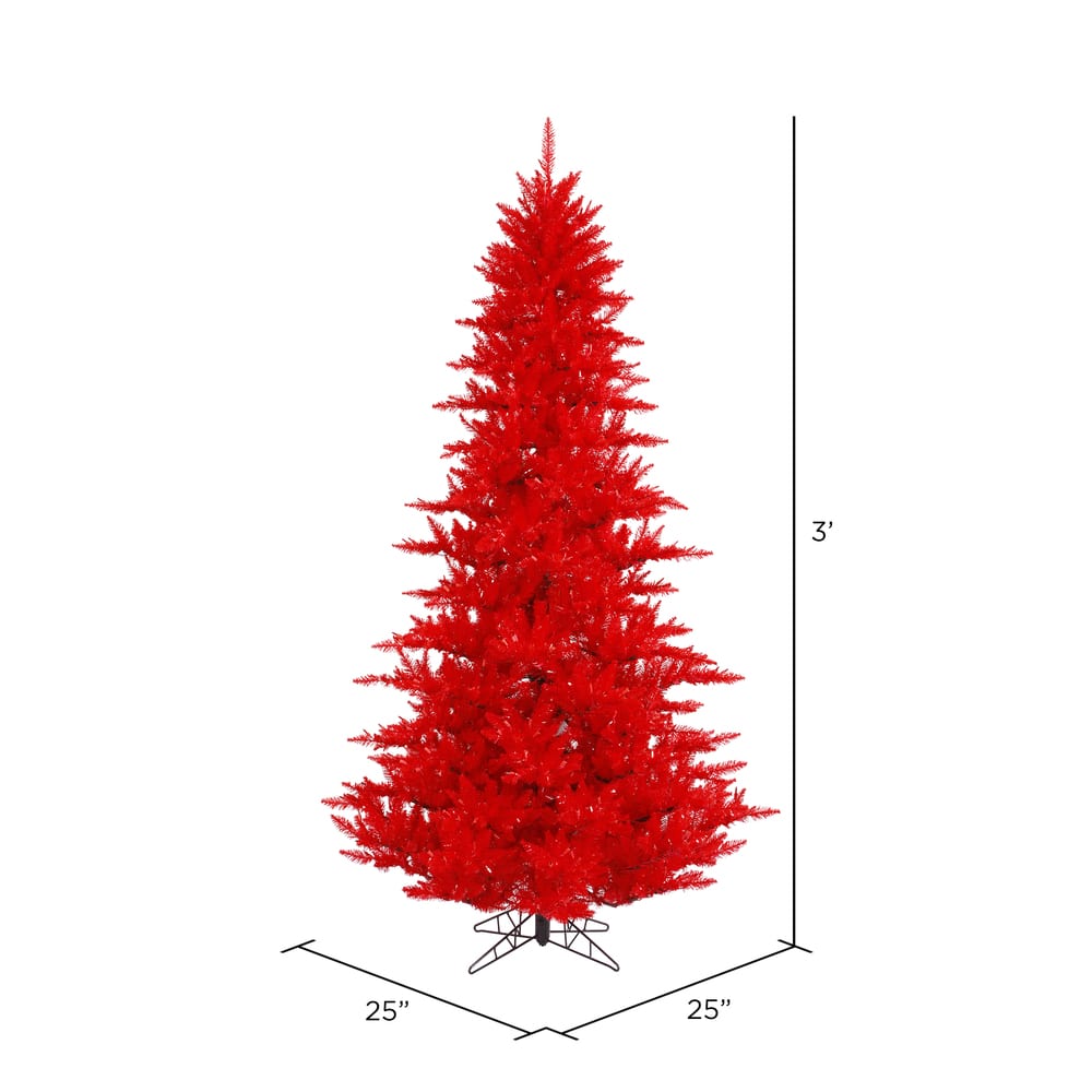 3ft. Unlit Red Fir Artificial Christmas Tree