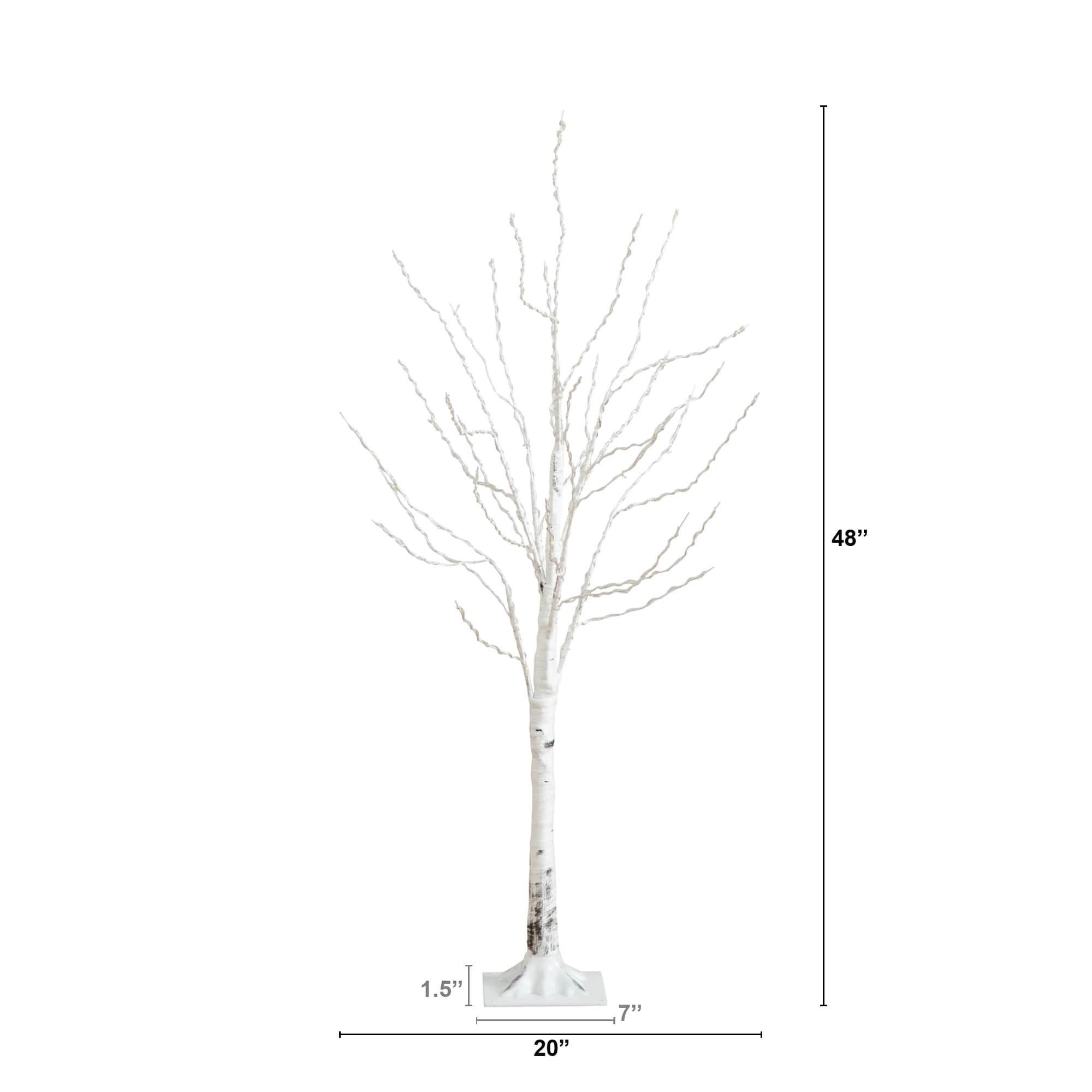 4ft. Pre-Lit White Birch Artificial Christmas Tree, Color Changing LED Lights