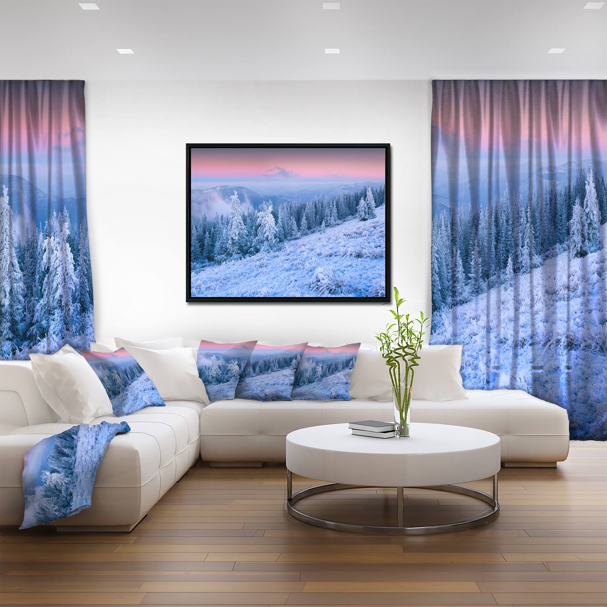 Designart - Winter Sunrise over Mountain