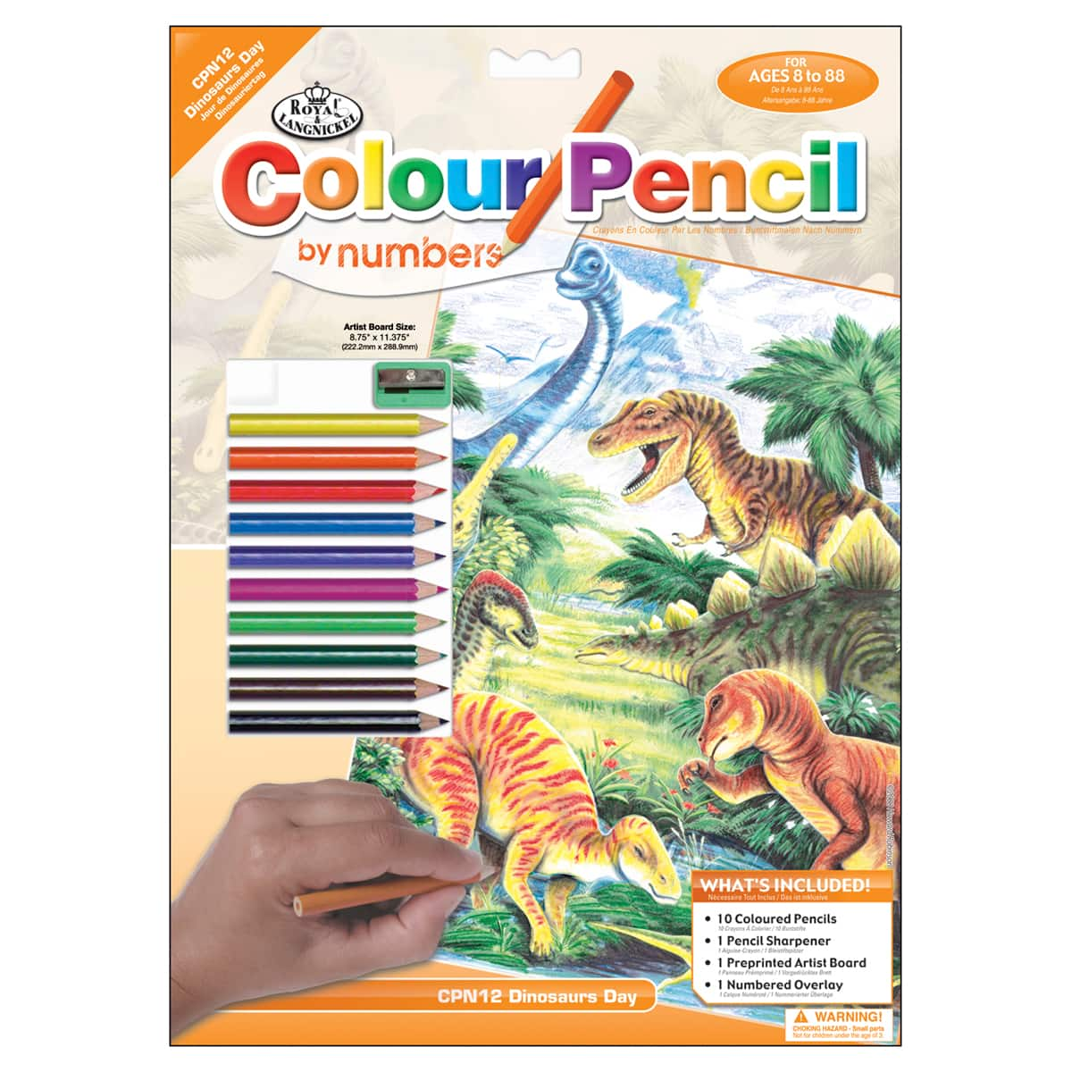 Royal &#x26; Langnickel&#xAE; Dinosaurs Day Colour Pencil&#x2122; by Number Kit