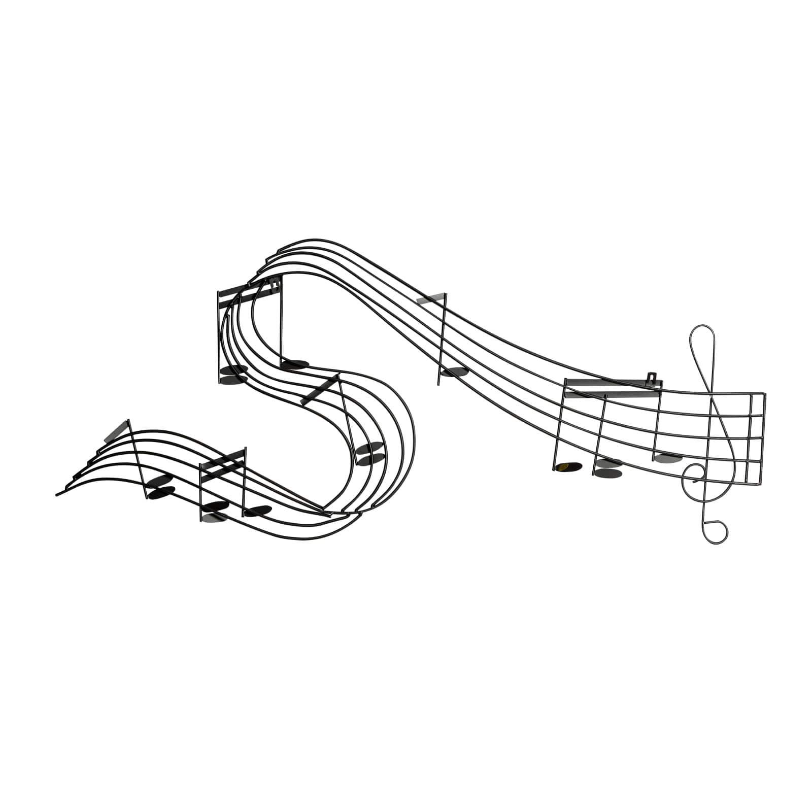 Black Music Notes Iron Traditional Wall Decor