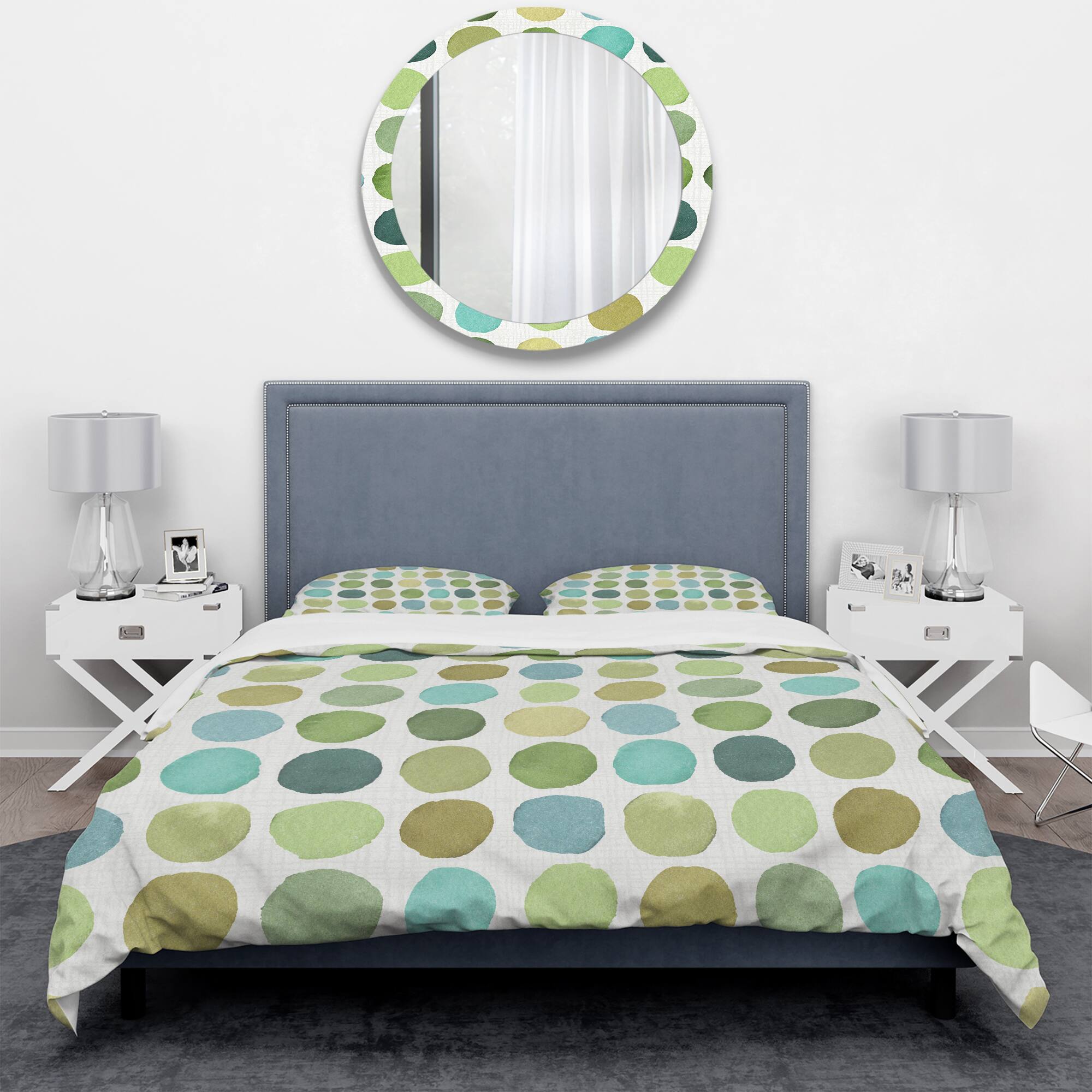 Designart 'geometric Green Circle I' Geometric Bedding Set