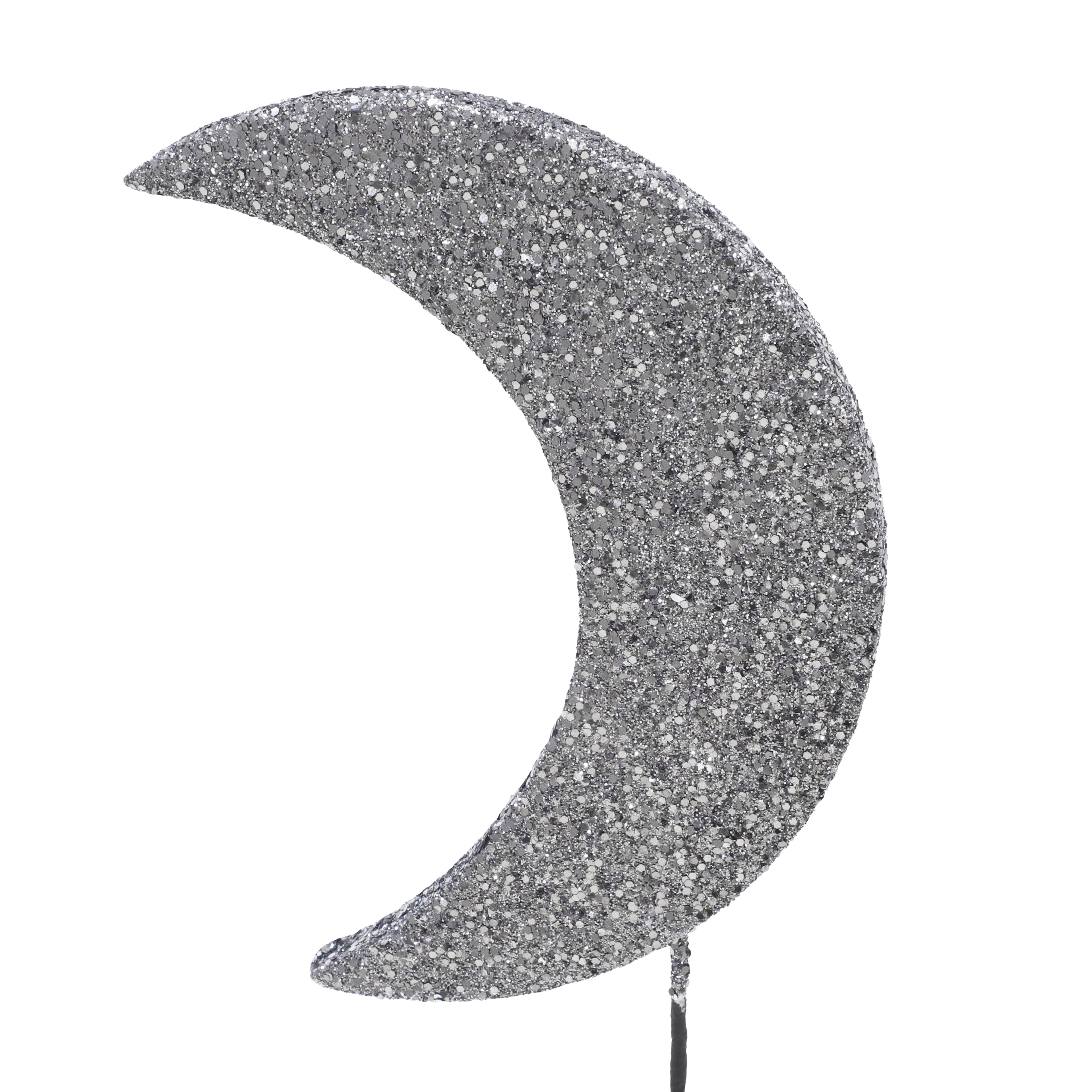 10.5&#x22; Silver Glitter Moon Pick by Ashland&#xAE;