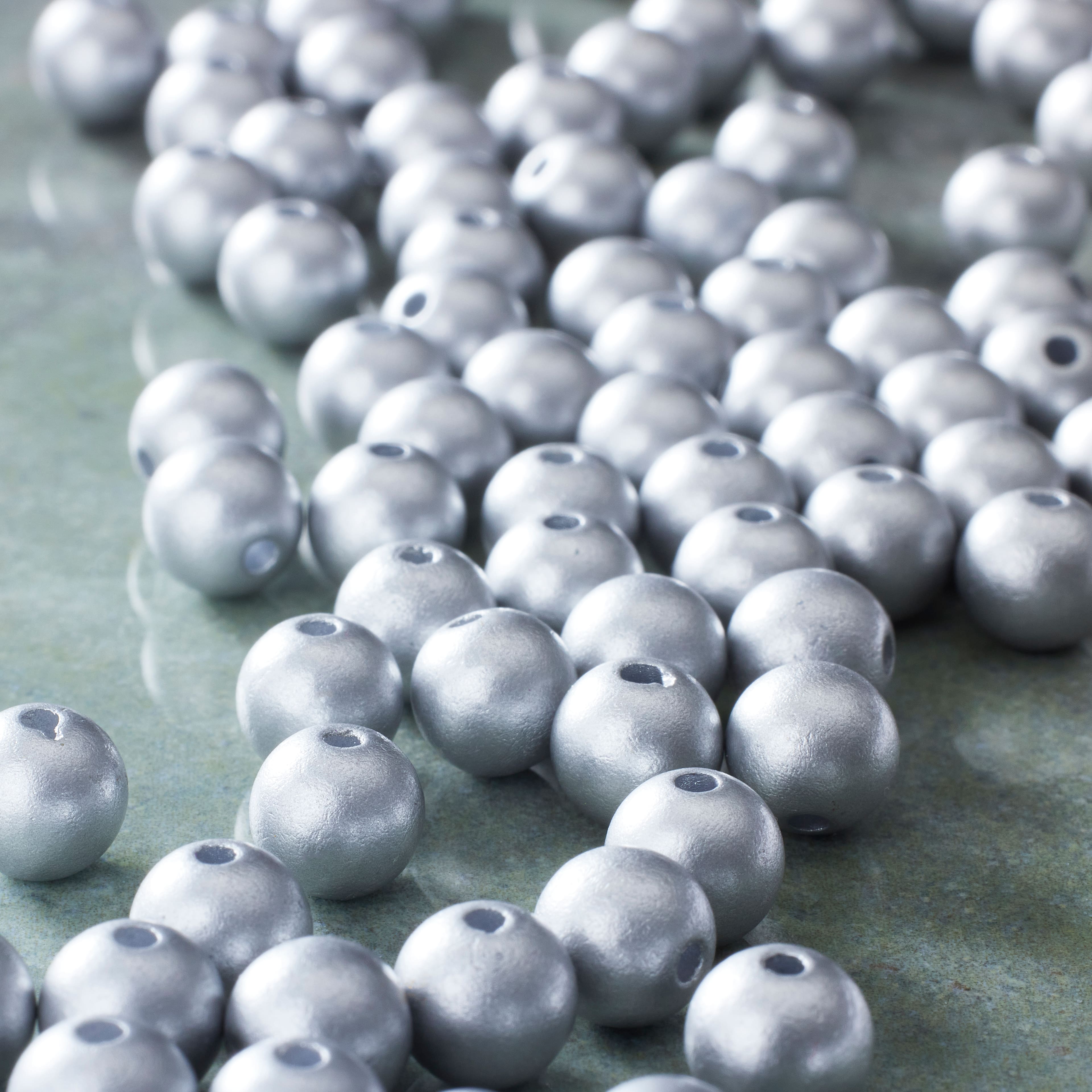 Matte Plastic Round Beads