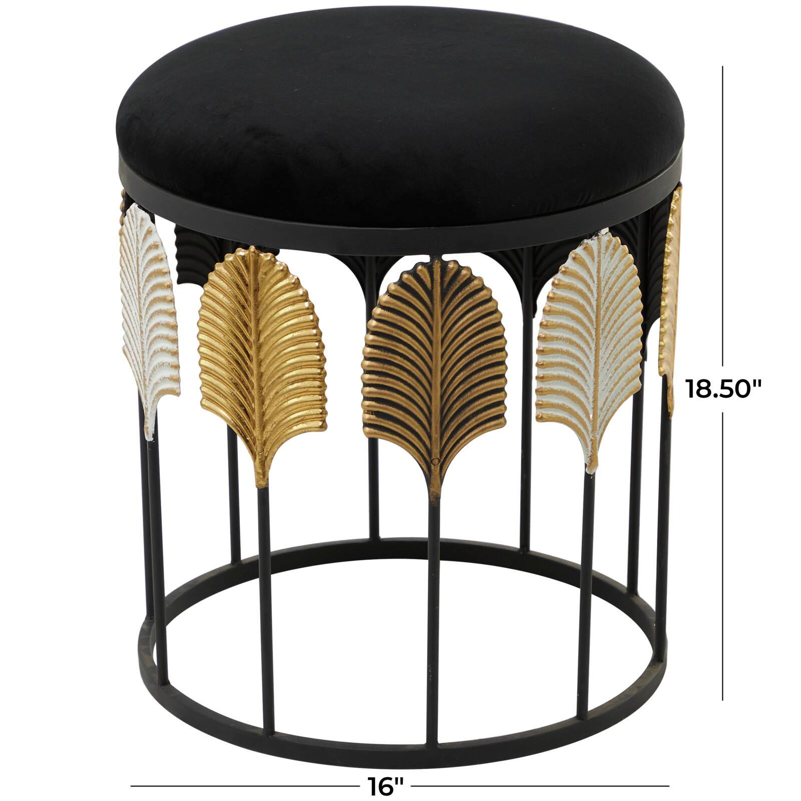 19&#x22; Black Metal Contemporary Stool