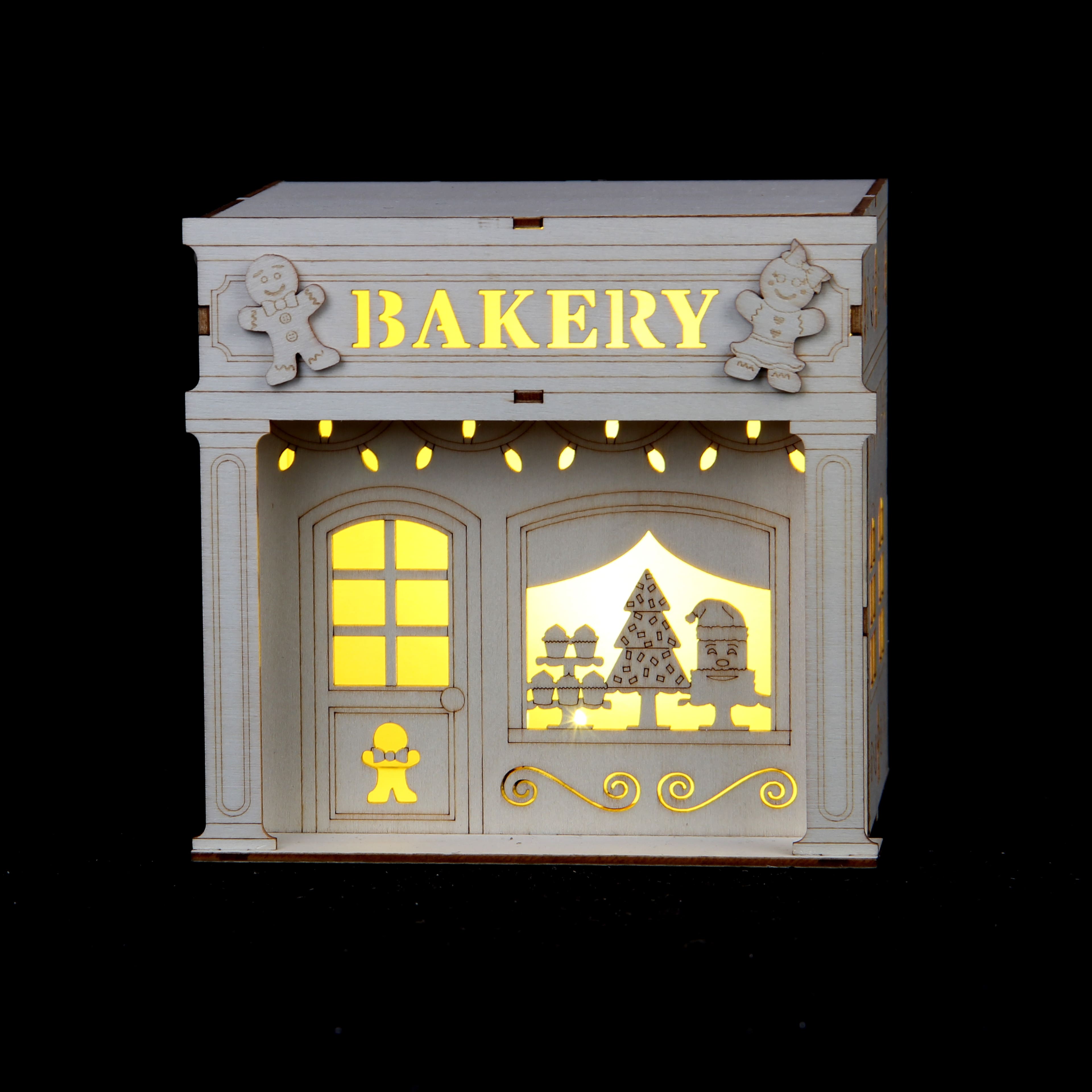 5.5&#x22; DIY Villages Bakery LED Wood D&#xE9;cor by Make Market&#xAE;