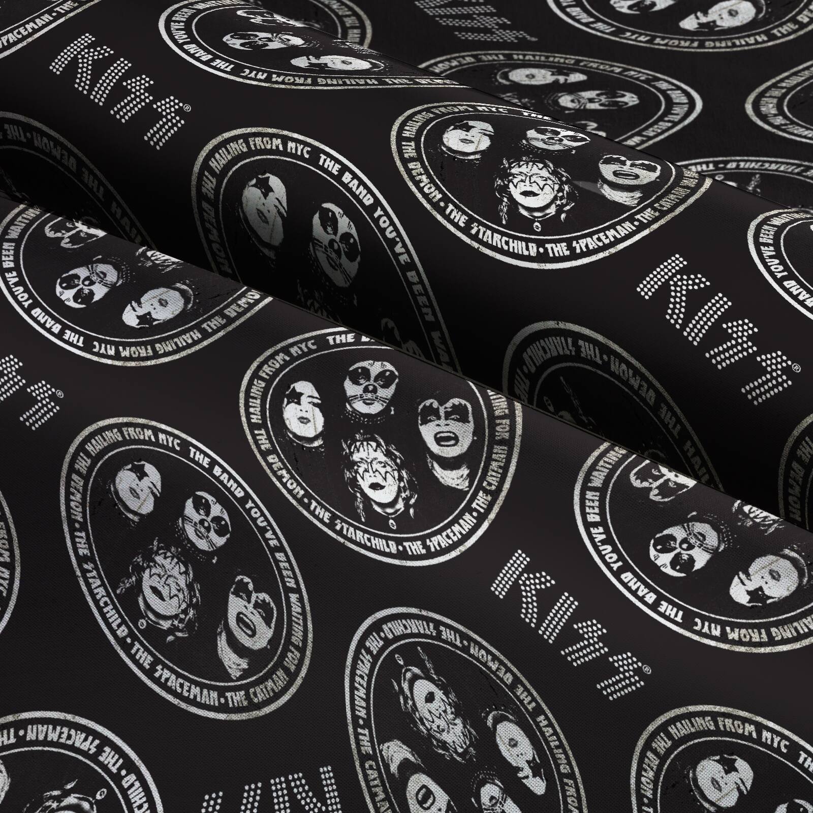 Epic Kiss Rock Names Cotton Fabric