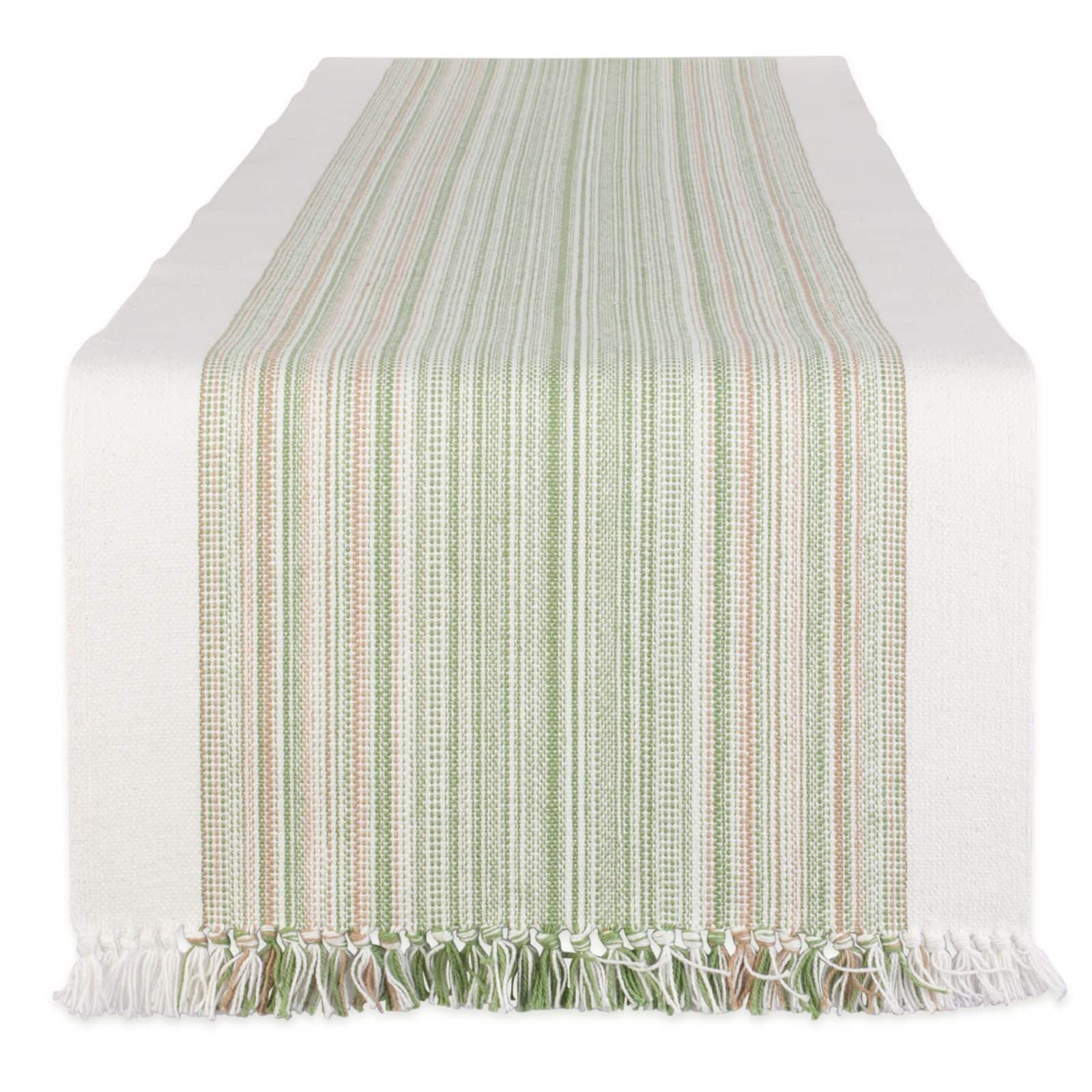 DII® 72" Thyme Striped Fringed Table Runner