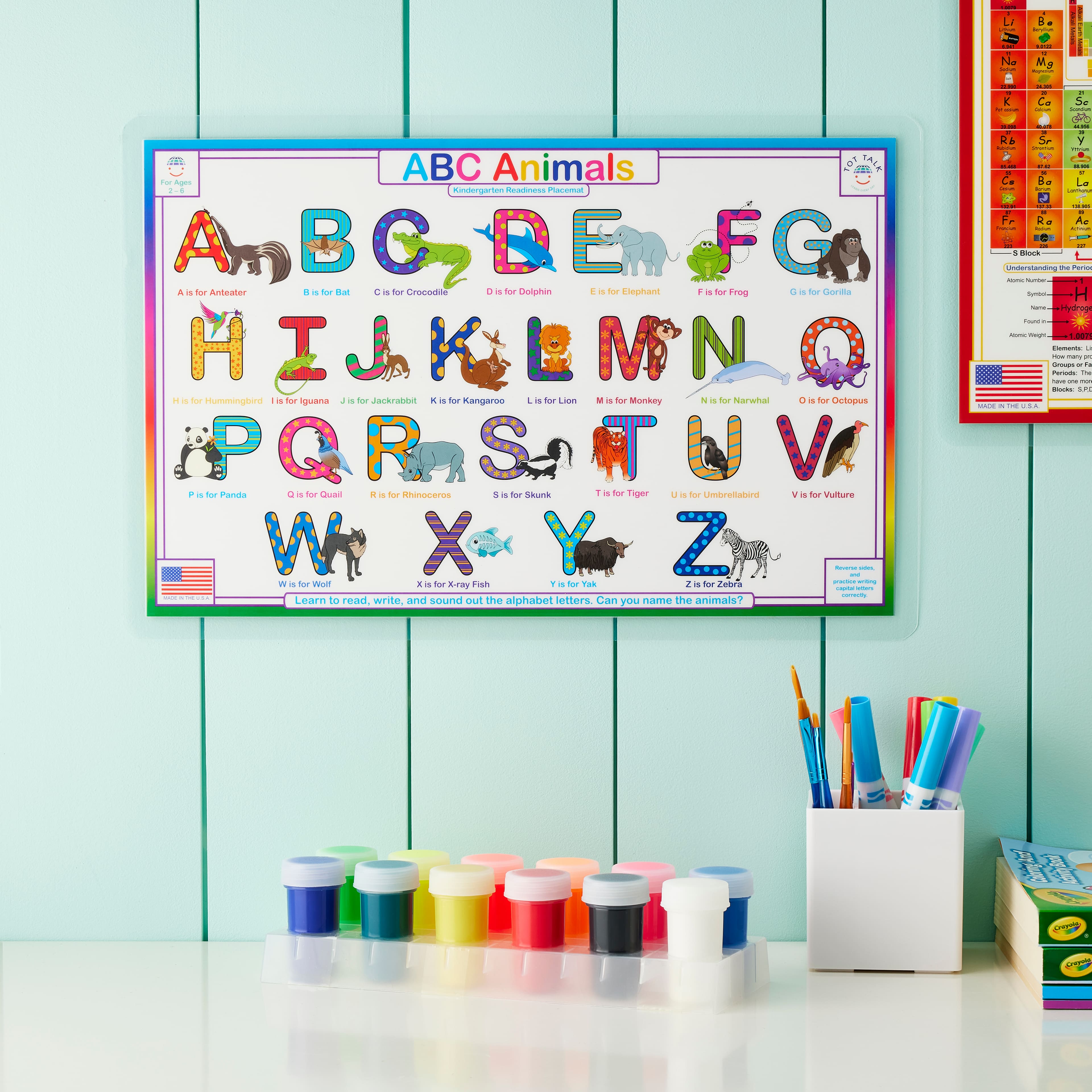 12 Pack: Tot Talk ABC Animals Placemat