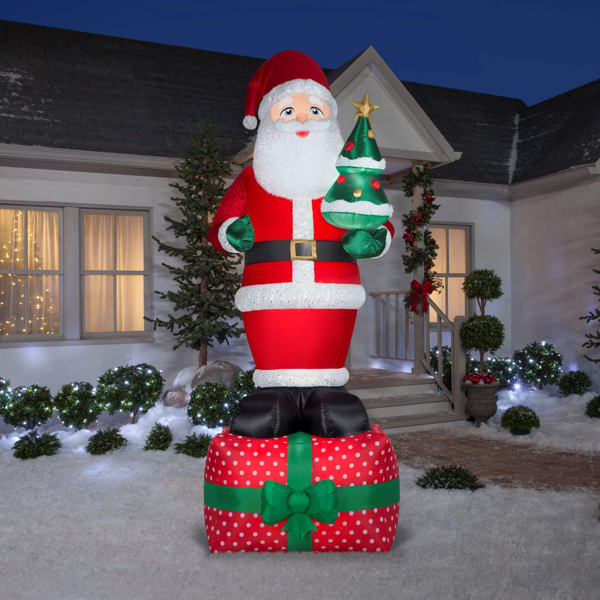 Airblown&#xAE; 10ft. Christmas Inflatable Luxe Santa on Gift Box