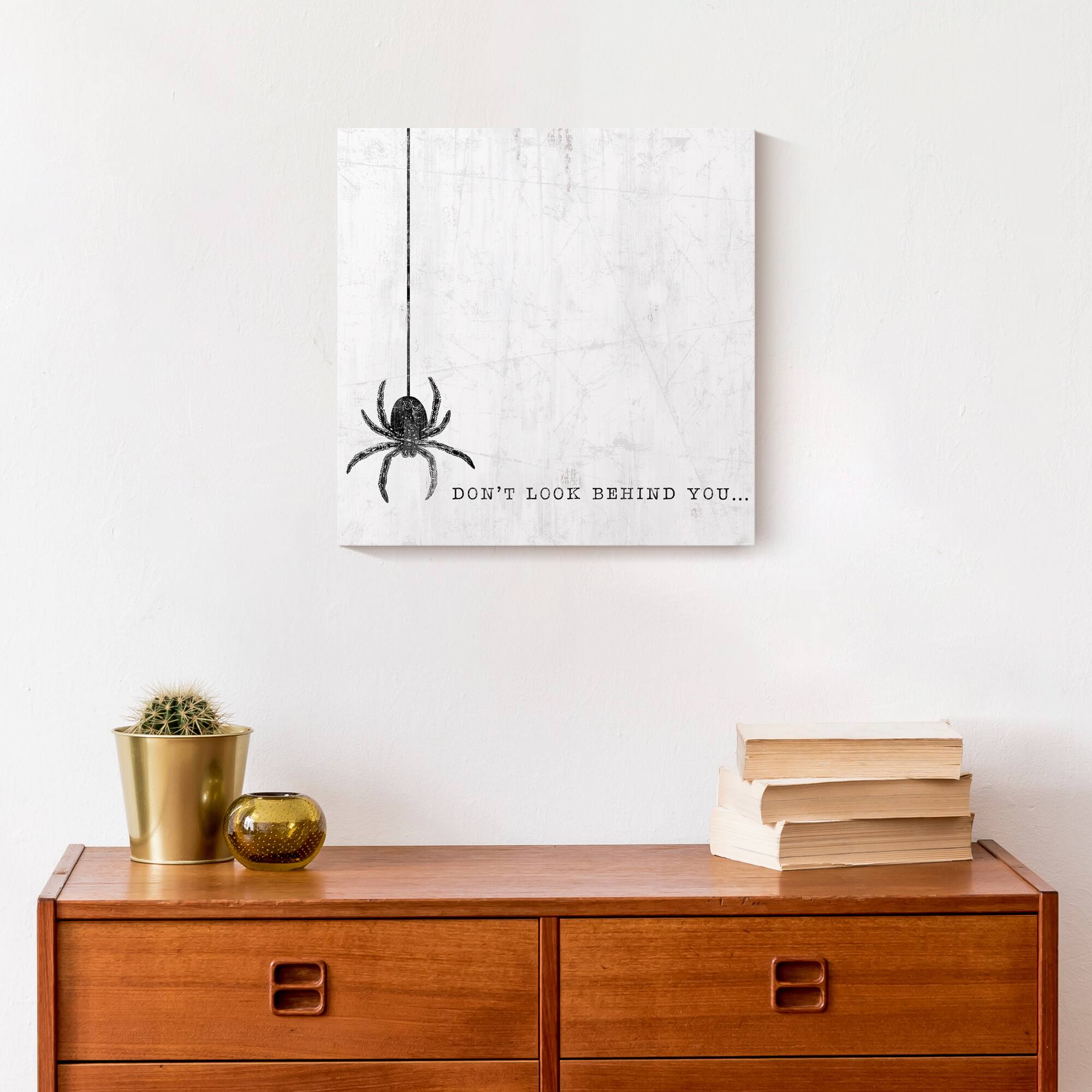 Don't Look Behind You Spider Canvas Wall Art