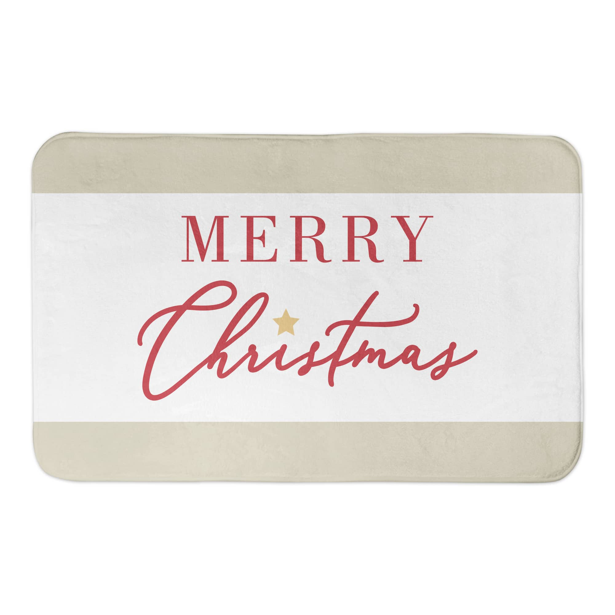 Merry Christmas Star Bath Mat