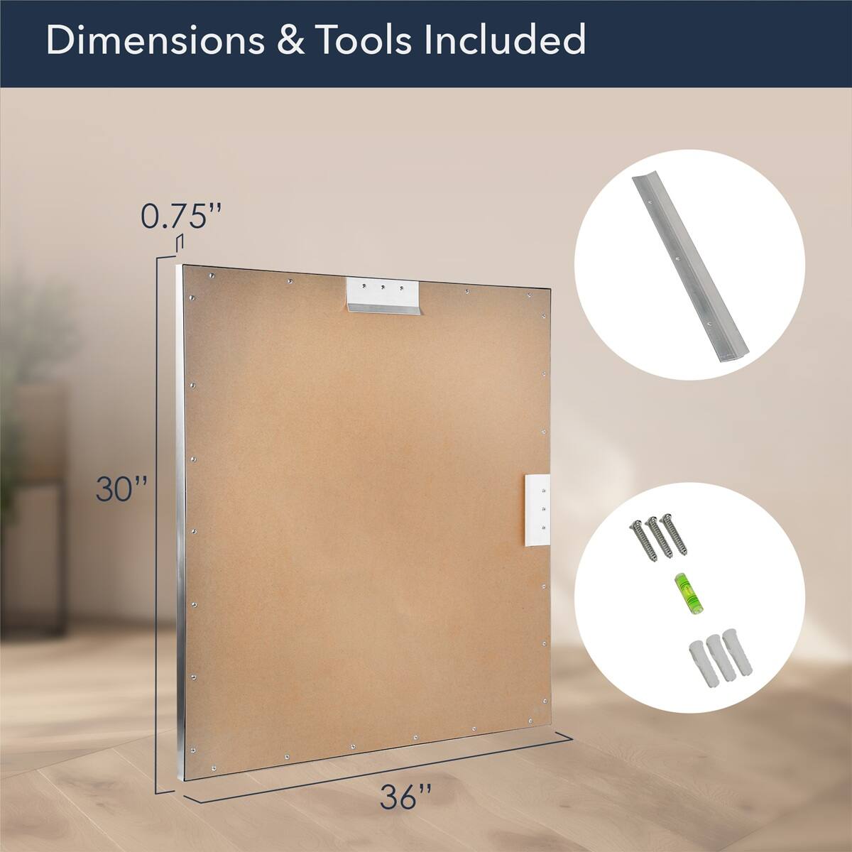 Head West Brushed Nickel Rectangular Framed Accent Vanity Mirror